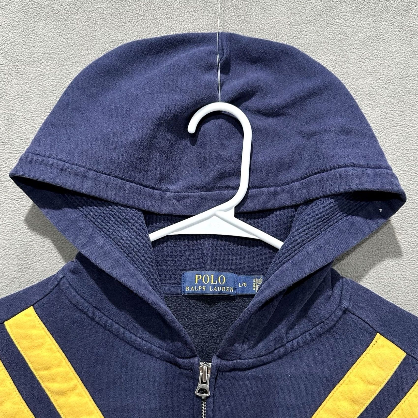 Polo Ralph Lauren Polo Ralph Lauren Hoodie Mens Large Navy Blue Full Zip Big Pony Waffle Hood GUC Size US L / EU 52-54 / 3 - 5 Thumbnail