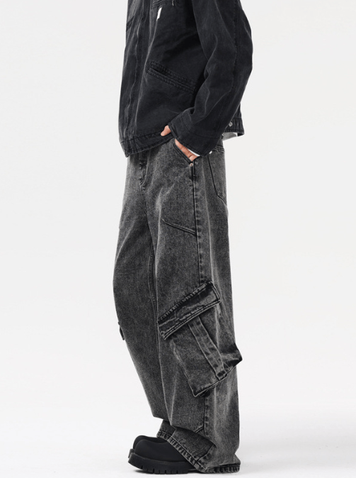 Japanese Brand High street retro stitching cargo wide-leg jeans y2k Size US 32 / EU 48 - 4 Thumbnail