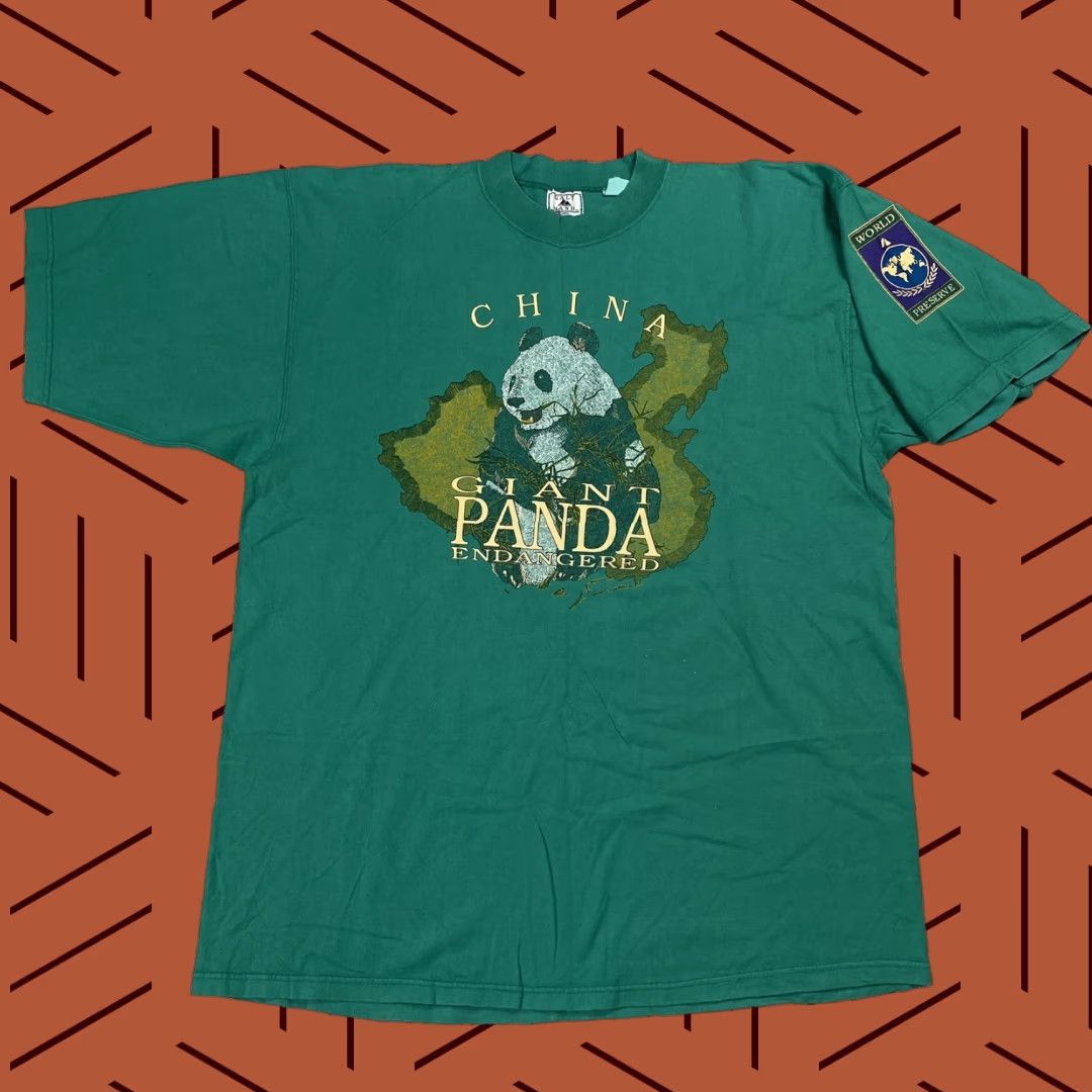 Vintage VINTAGE 90s Galt Sand Panda T-Shirt Unisex Adults XL Teal Animal Print Endangered Species WWF China Size US XL / EU 56 / 4 - 1 Thumbnail