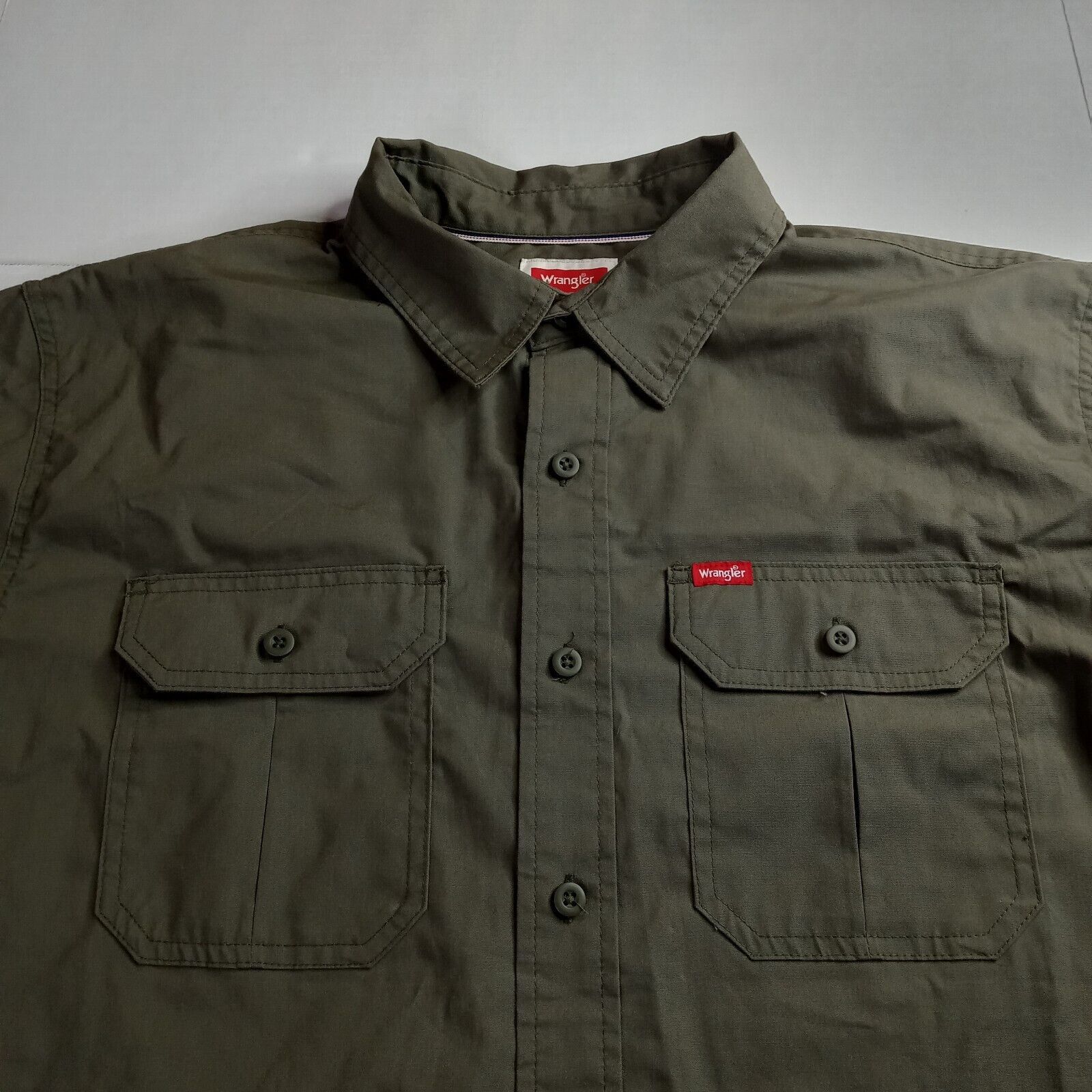 Wrangler Wrangler Shirt Men's XL XLarge Green Relaxed Fit Pockets Size US XL / EU 56 / 4 - 2 Thumbnail