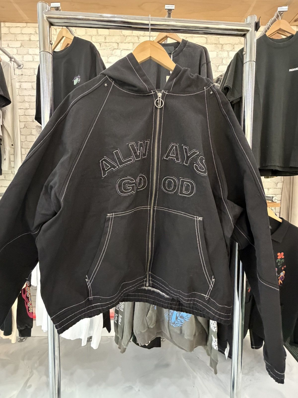 Other Jungles Jungles “ Always Good “ Black Hooded Jacket Size US L / EU 52-54 / 3 - 1 Thumbnail
