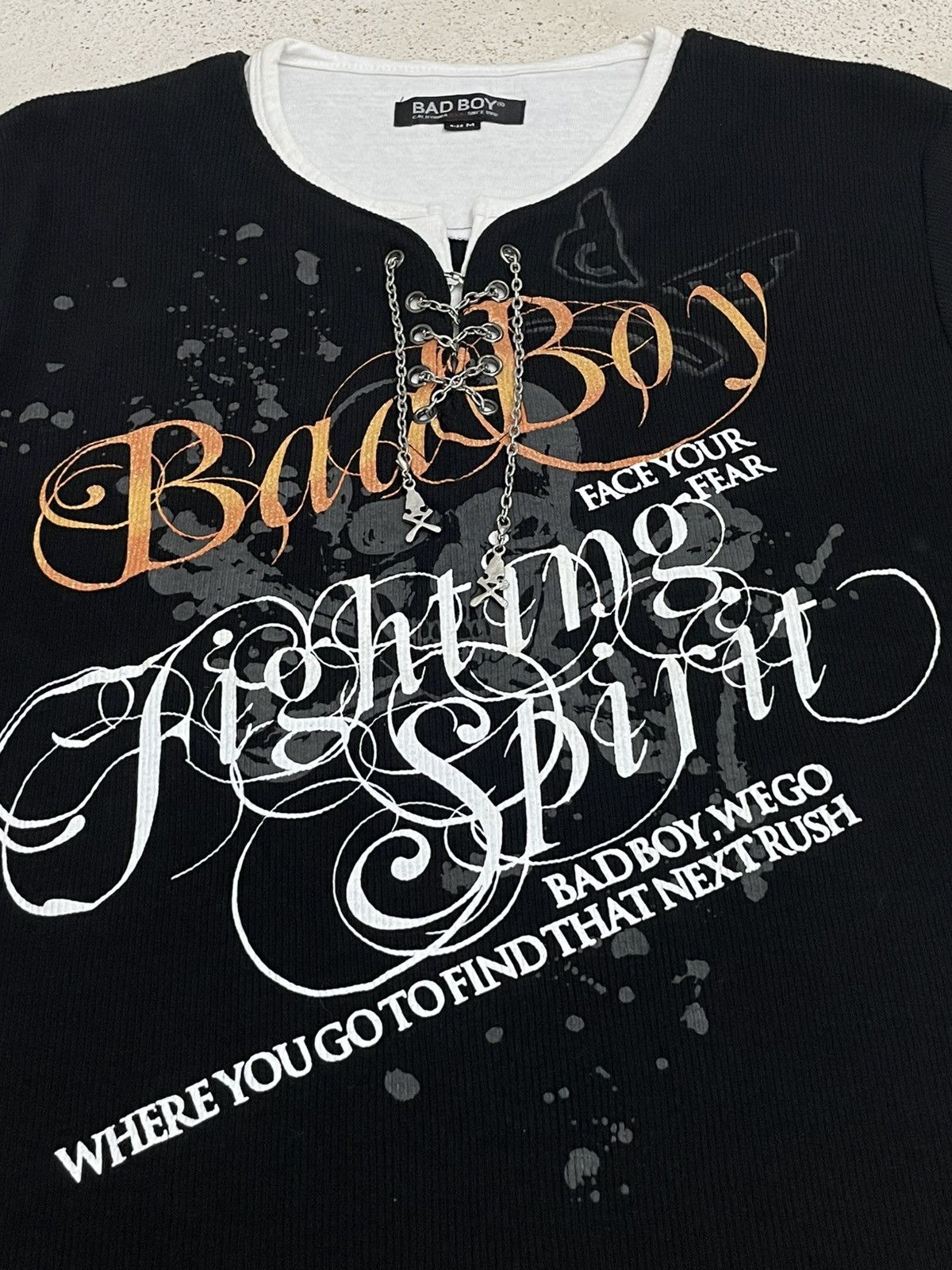 Affliction × If Six Was Nine × Le Grande Bleu (L.G.B.) Y2k Bad Boy Face Your Fear Poem Skull Chain Size US M / EU 48-50 / 2 - 9 Thumbnail
