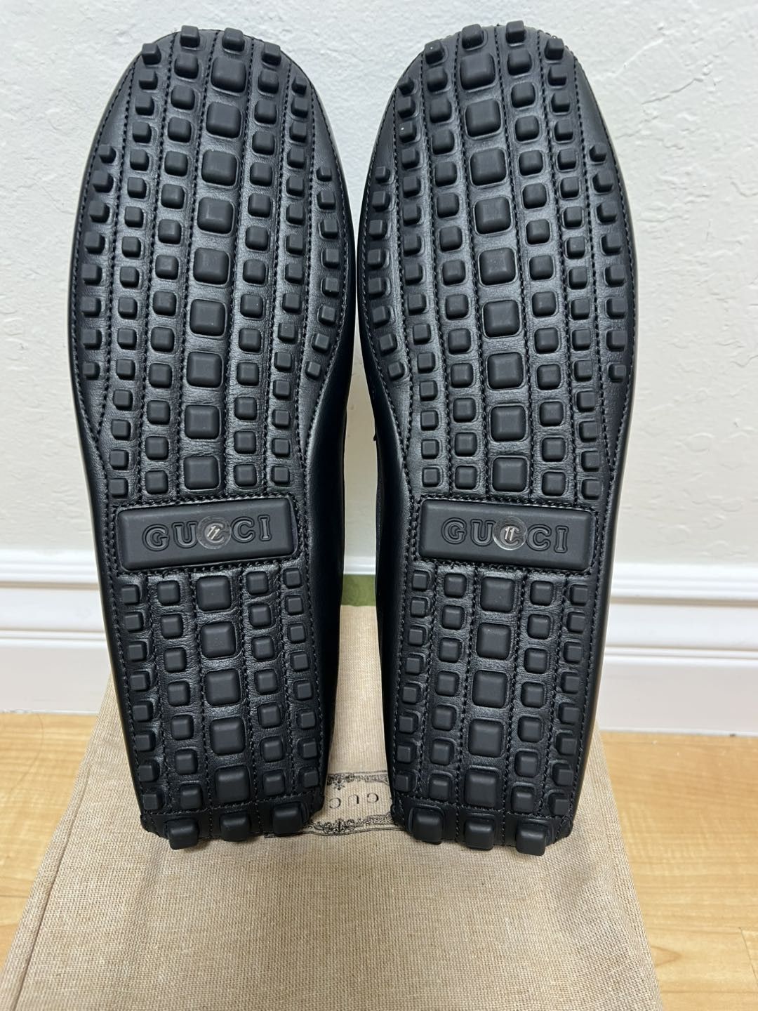 Gucci Gucci Ayrton Webbing-Trimmed Horsebit Leather Driver Loafers Size US 11.5 / EU 44-45 - 6 Thumbnail