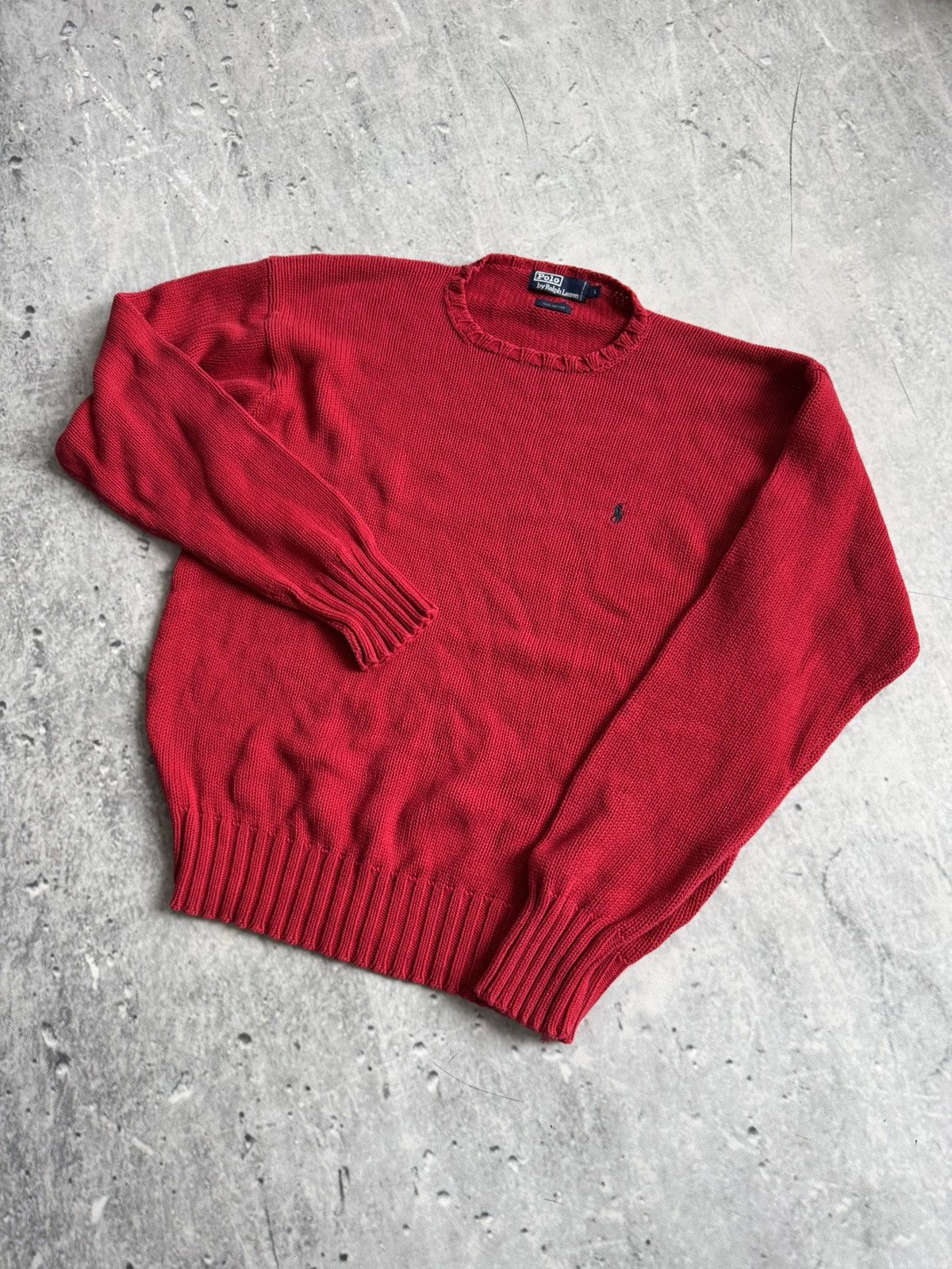 Polo Ralph Lauren 🔥AWESOME RED POLO RALPH LAUREN 00s KNITTED SWEATER Size US L / EU 52-54 / 3 - 1 Thumbnail