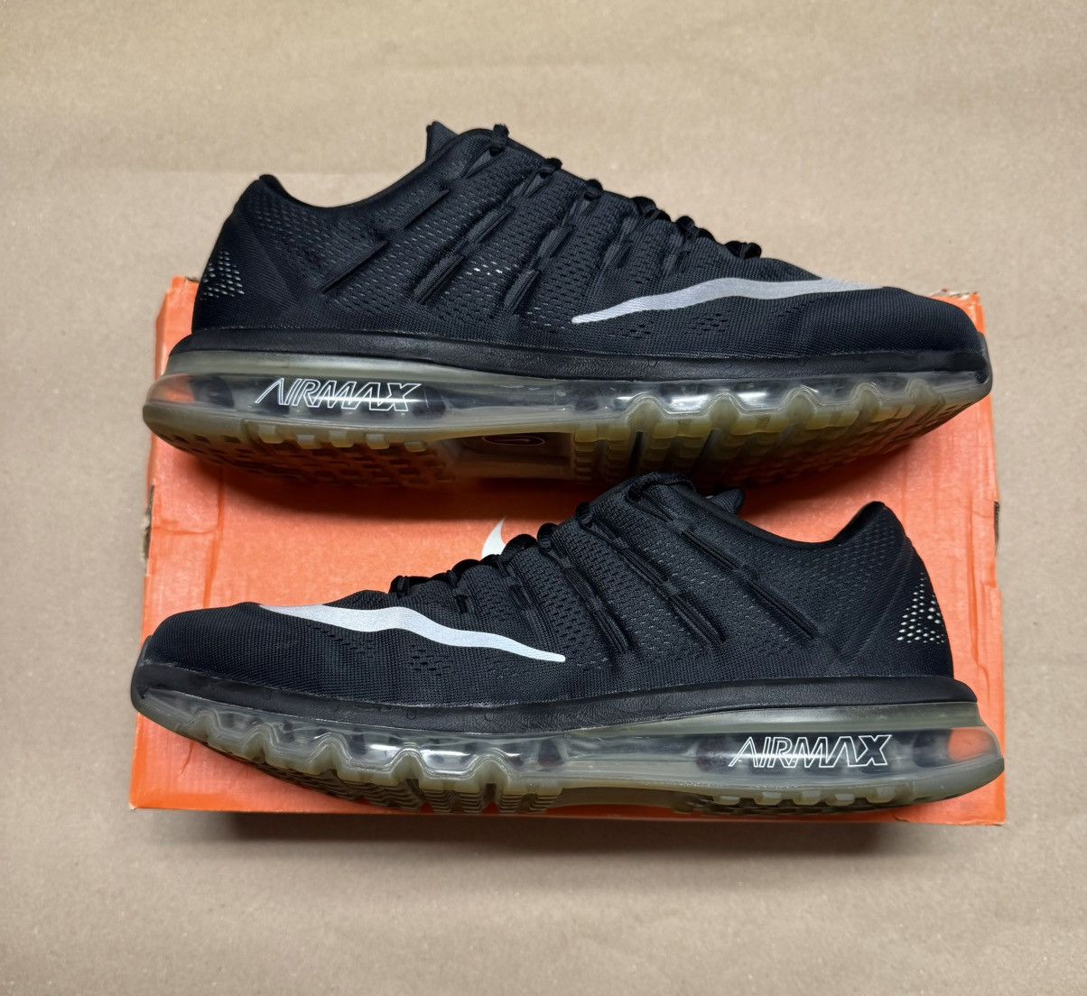 Nike Nike Air Max 2016 Black men’s running shoes size 14 Rare! Size US 14 / EU 47 - 1 Thumbnail