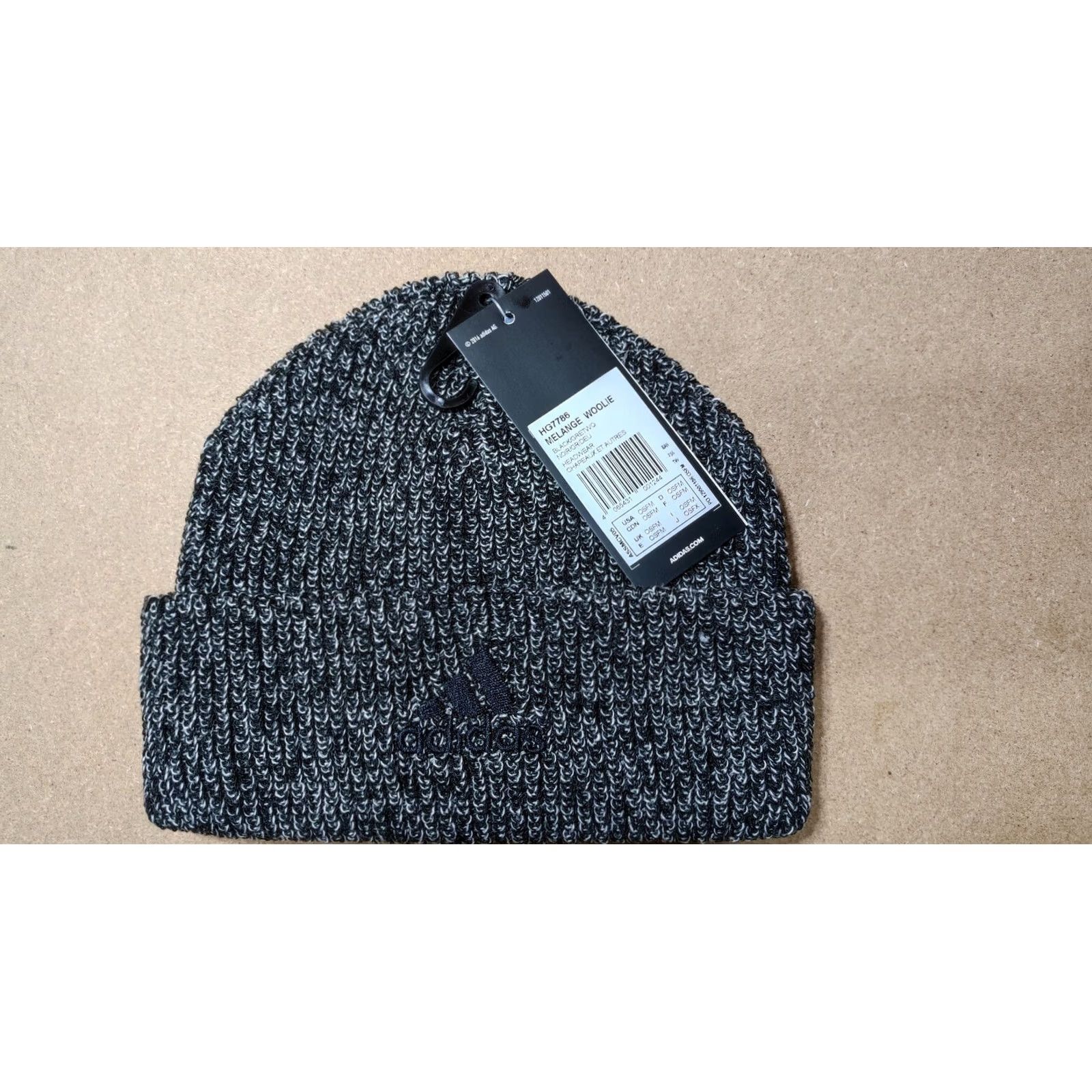 Adidas Adidas Beanie Hat One Size MELANGE WOOLIE 2022 Black & Gray Unisex Adults Knit Woolie Beanie Size ONE SIZE - 3 Thumbnail