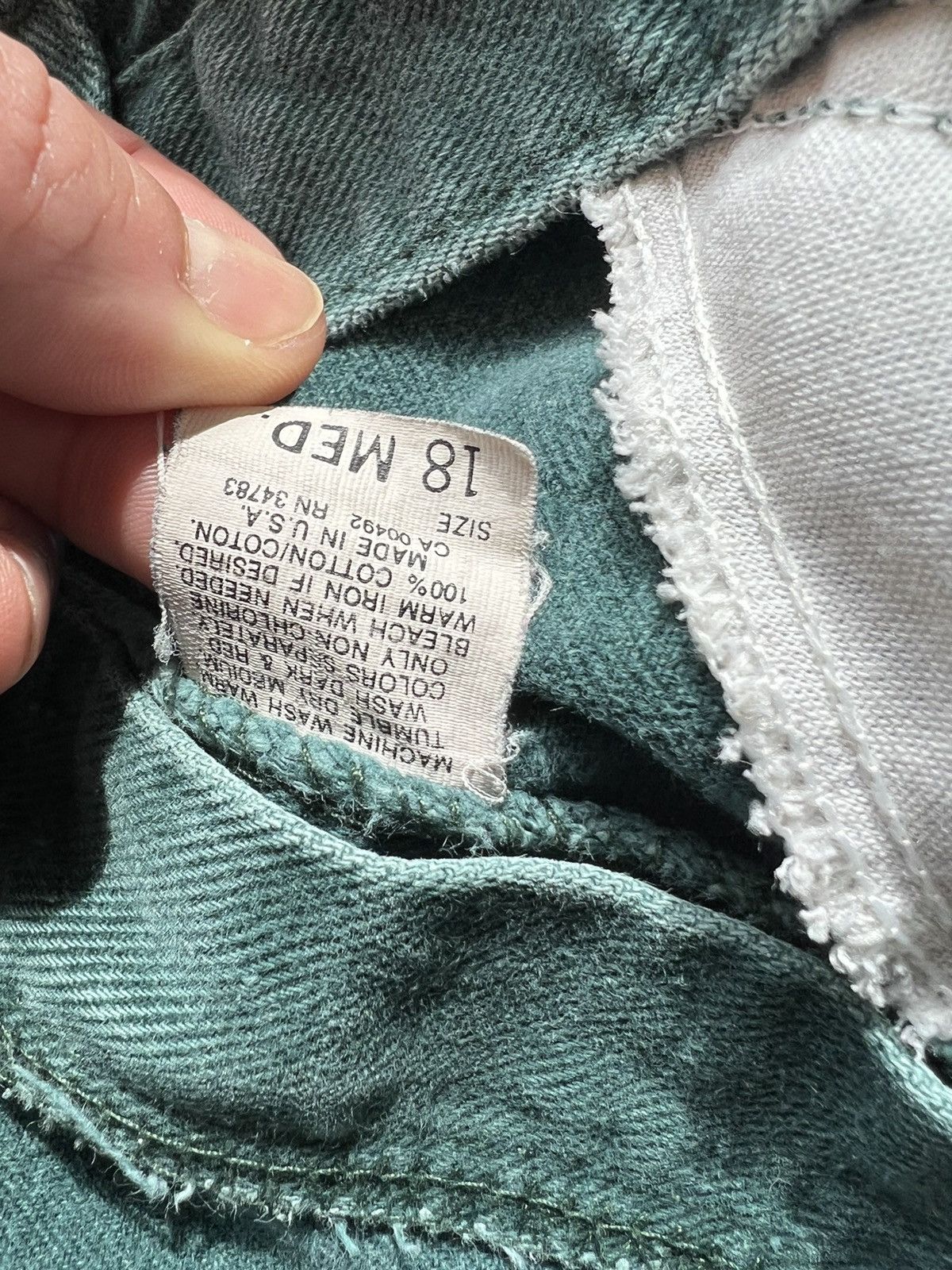 Lee × Vintage Vintage 80s Lee Denim Jeans Forest Green Made In USA 36 x 29 Size US 36 / EU 52 - 8 Thumbnail