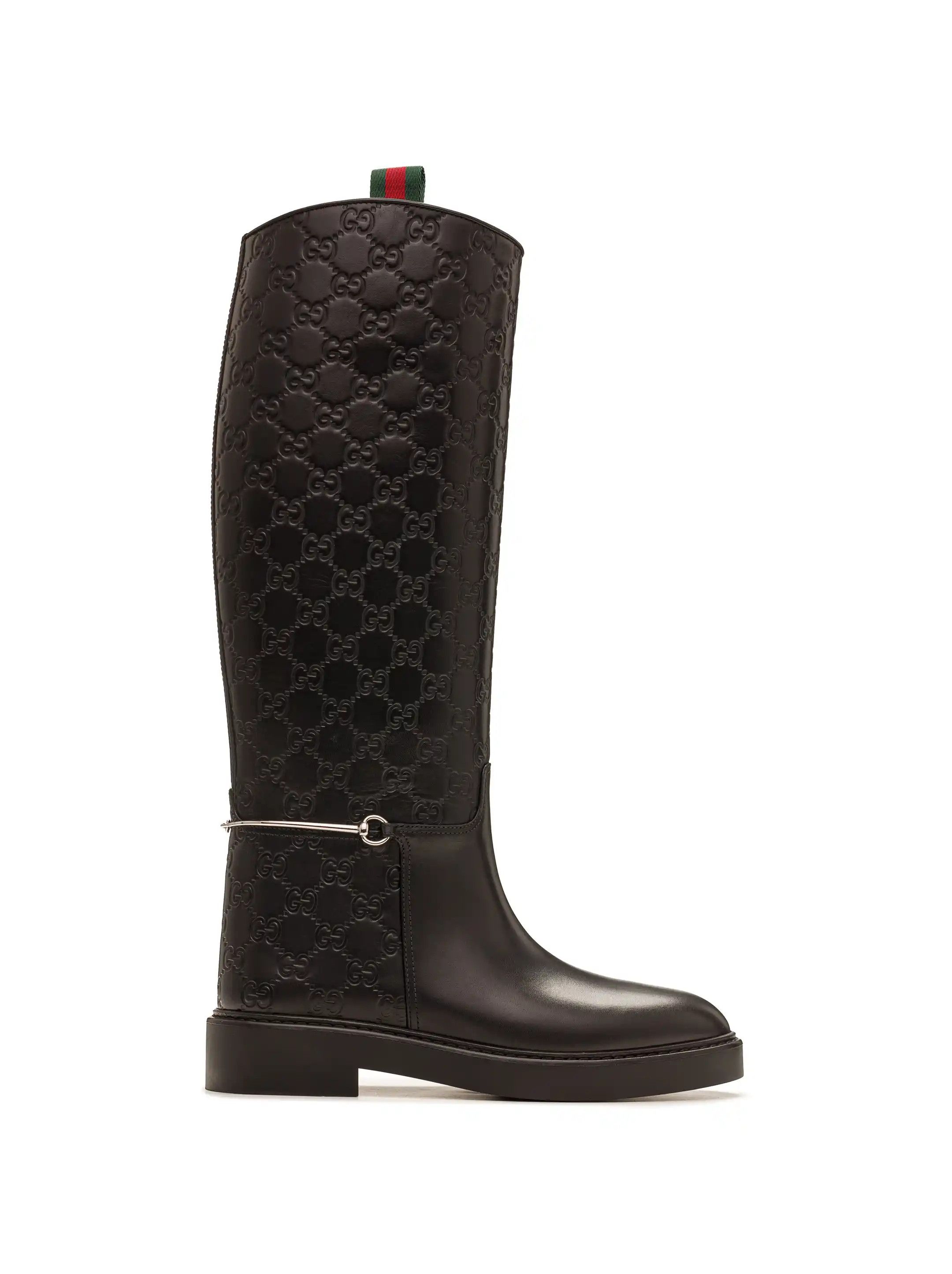 Gucci oc11z0526 Women's Slim Horsebit Boots in Black Size US 8.5 / IT 38.5 - 1 Thumbnail
