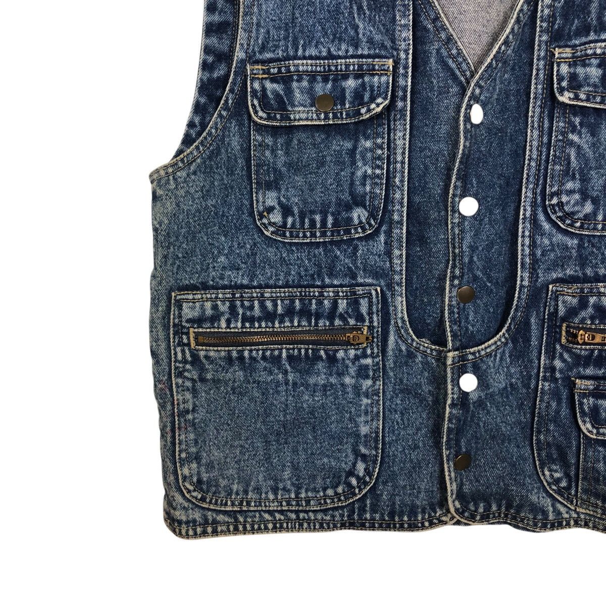 Japanese Brand 📌Vintage Denim Trucker Jacket Tank Top Blue Chaser Size US M / EU 48-50 / 2 - 5 Thumbnail