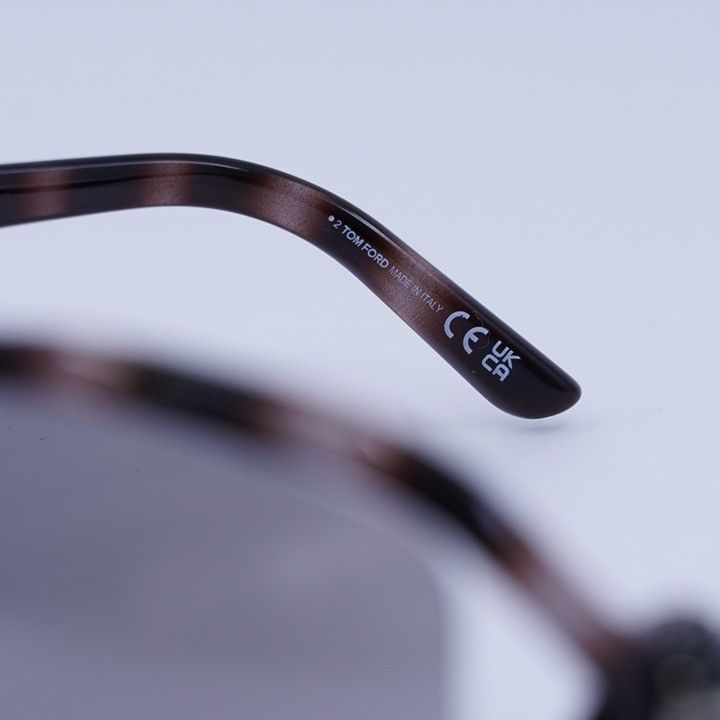Tom Ford Tom Ford Bettina FT1068 55C Sunglasses Gradient Grey Havana Size ONE SIZE - 7 Thumbnail