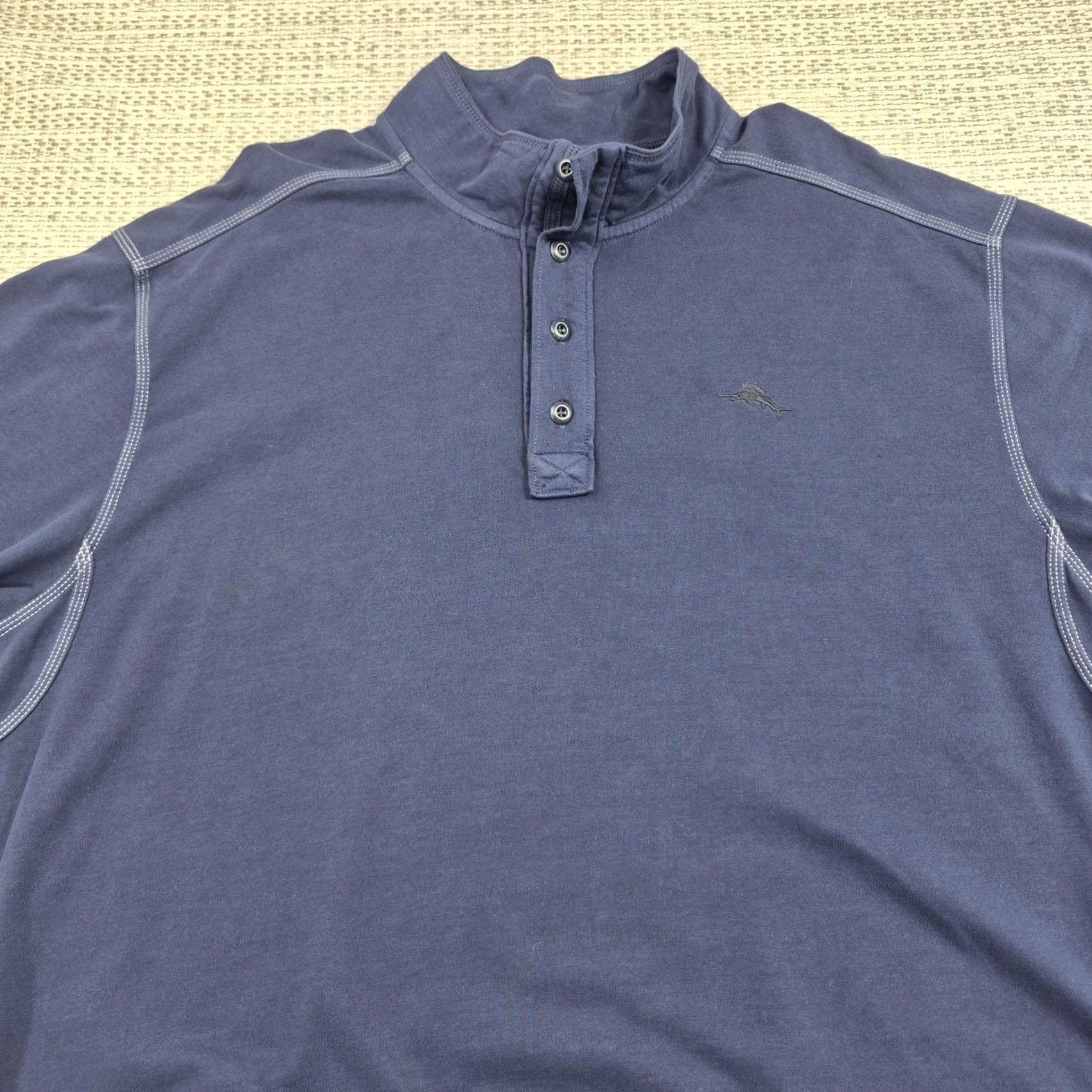 Tommy Bahama Tommy Bahama Shirt Mens 2XL Blue Pro Leisure Sweatshirt Henley Relax Long Sleeve Size US XXL / EU 58 / 5 - 4 Thumbnail