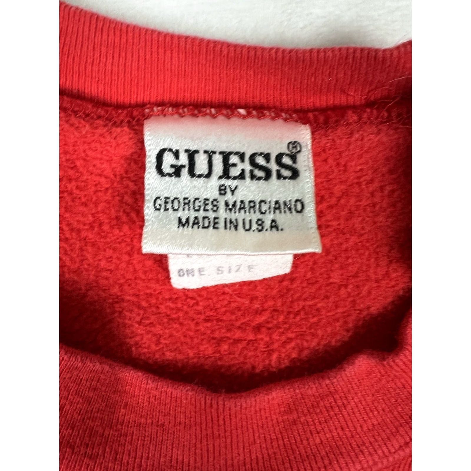Guess VINTAGE GUESS Sweatshirt Crewneck Women’s M Red Cotton Logo 90s USA School Graphic Print Pullover Knits Size M / US 6-8 / IT 42-44 - 3 Thumbnail