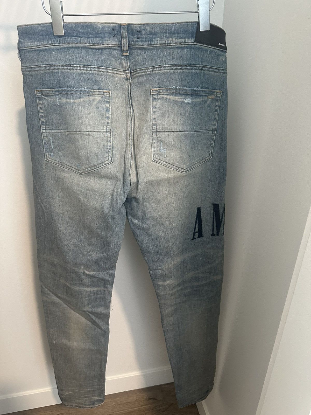 Amiri MX1 Yellow Ultra Suede Patch Dark Indigo