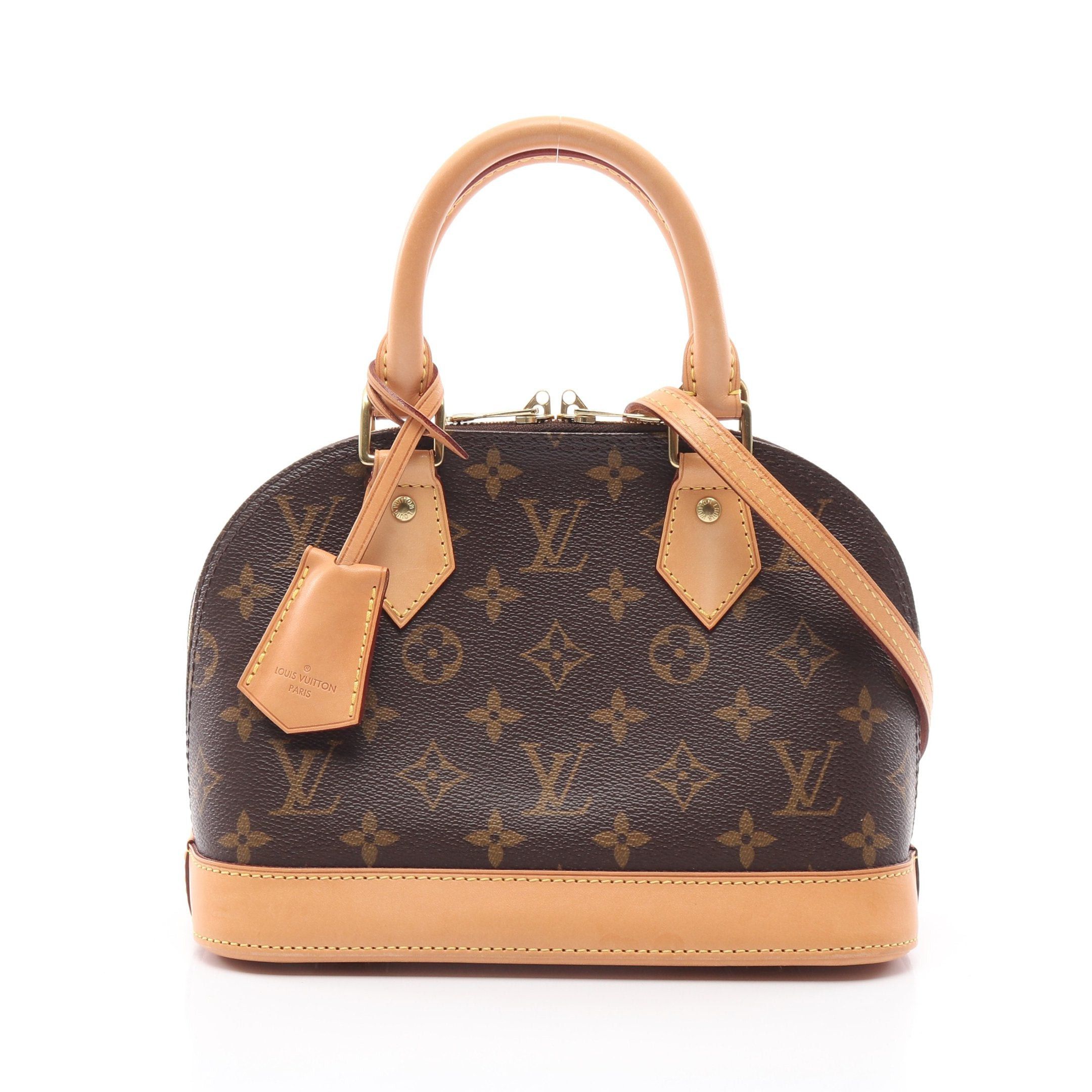Louis Vuitton Alma Bb Monogram Handbag Leather Brown