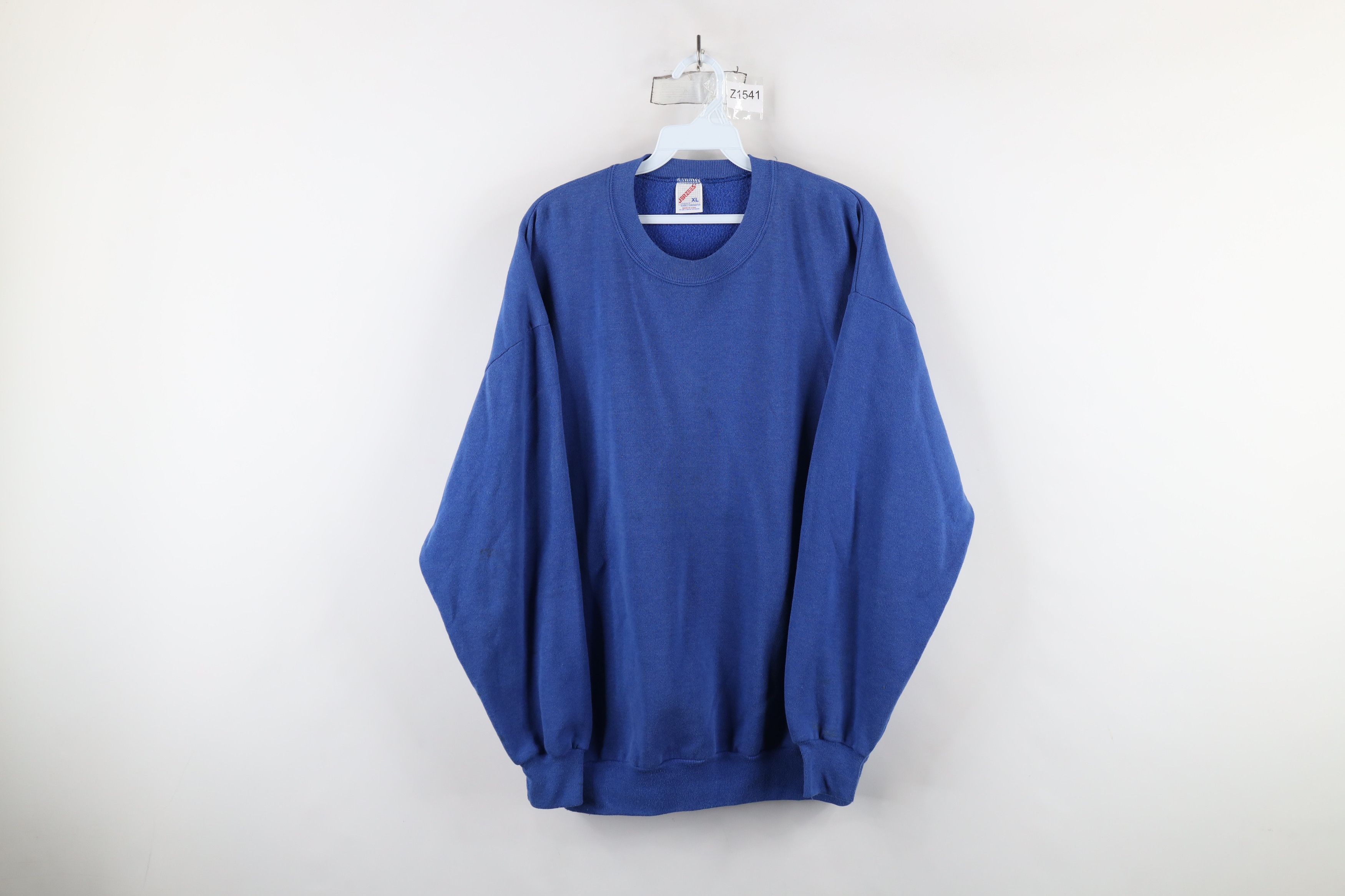 Vintage Vintage 90s Streetwear Crewneck Sweatshirt Royal Blue USA Size US XL / EU 56 / 4 - 1 Thumbnail