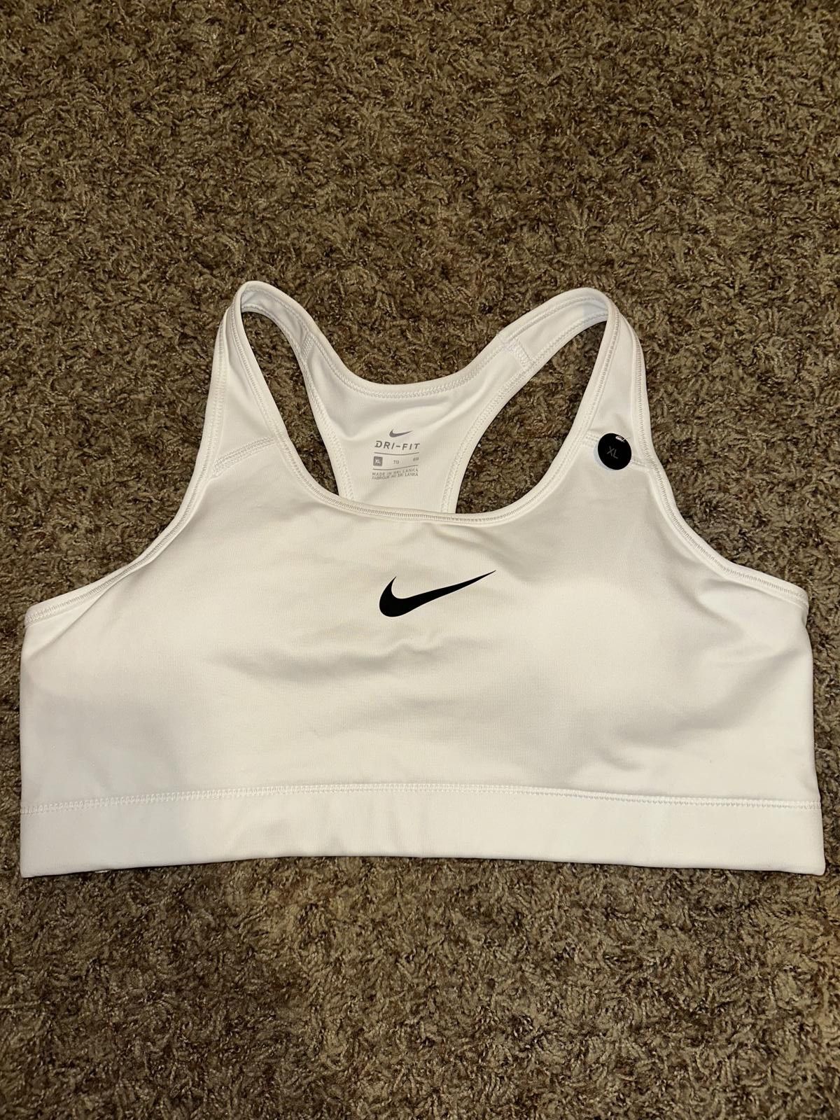 Nike Nike Womens Victory Shape Medium Support White Sports Bra Size ONE SIZE - 1 Thumbnail