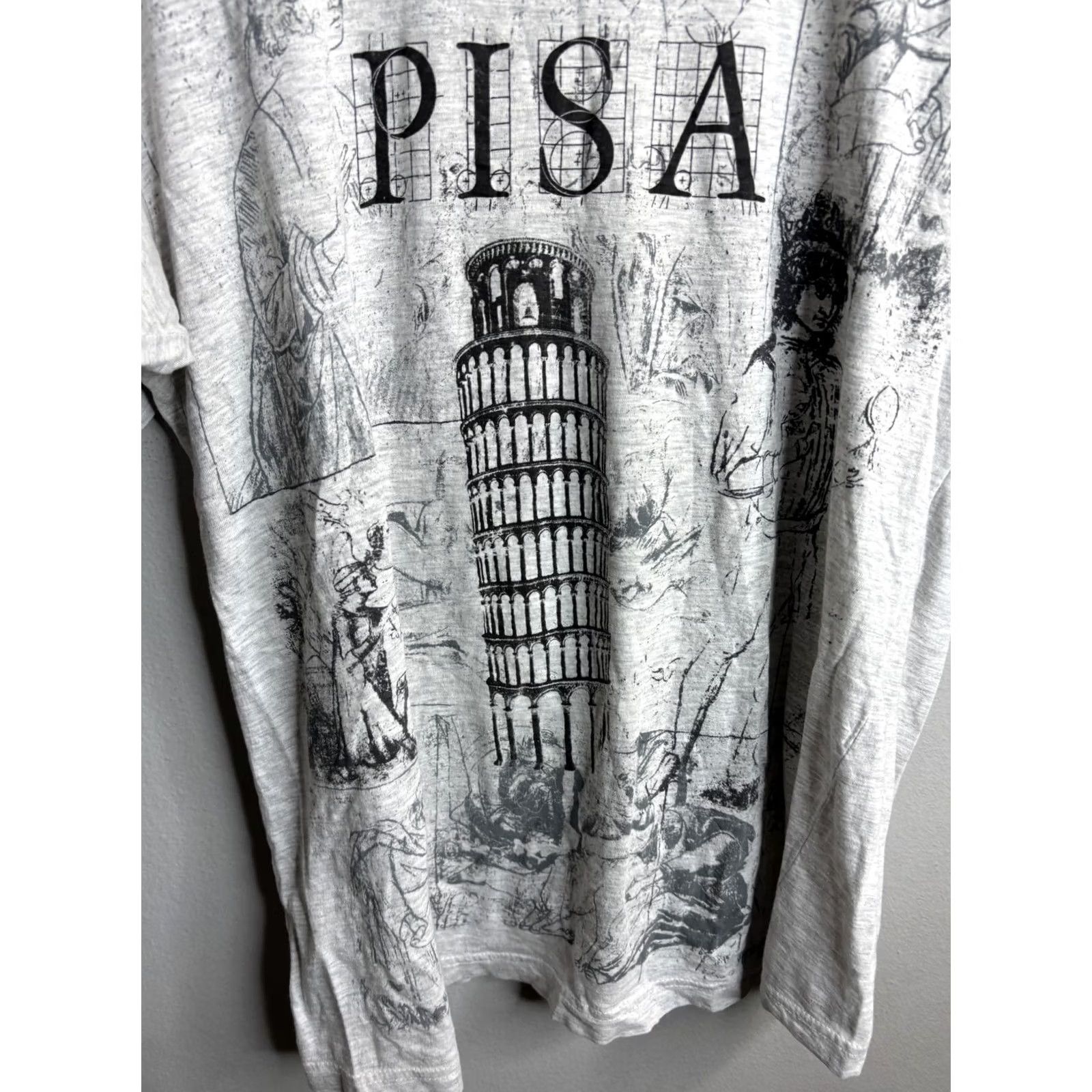 Vintage VINTAGE Pisa Shirt Mens Medium Gray Leaning Tower Italy Souvenir Graphic Tee 90s Size US S / EU 44-46 / 1 - 2 Thumbnail