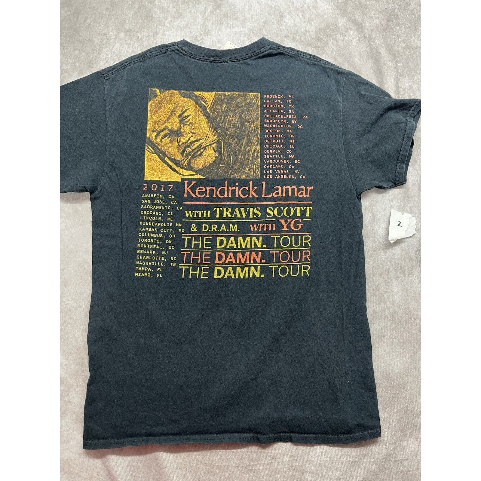 Gildan Kendrick Lamar 2017 Damn Tour Black T-Shirt Travis Scott YG Size US M / EU 48-50 / 2 - 4 Thumbnail