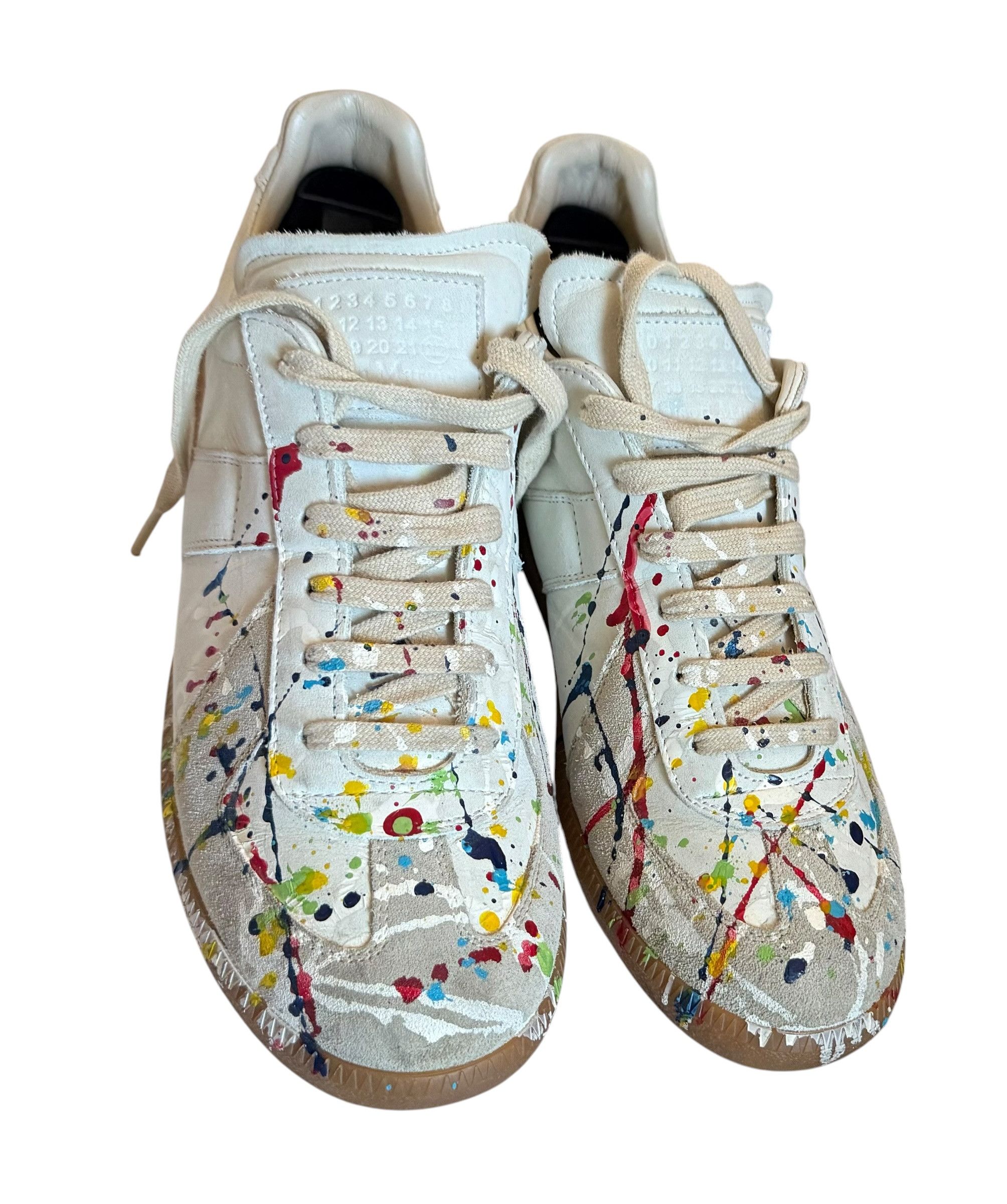 Paint Splattered GAT Replica Leather Sneakers 43