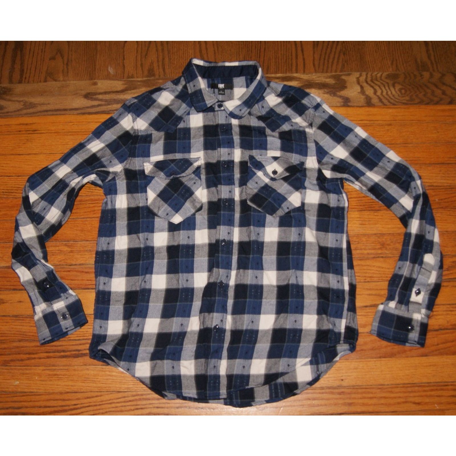 Frye Frye Shirt Men L Blue Buffalo Plaid Jacquard Flannel Size US L / EU 52-54 / 3 - 1 Thumbnail