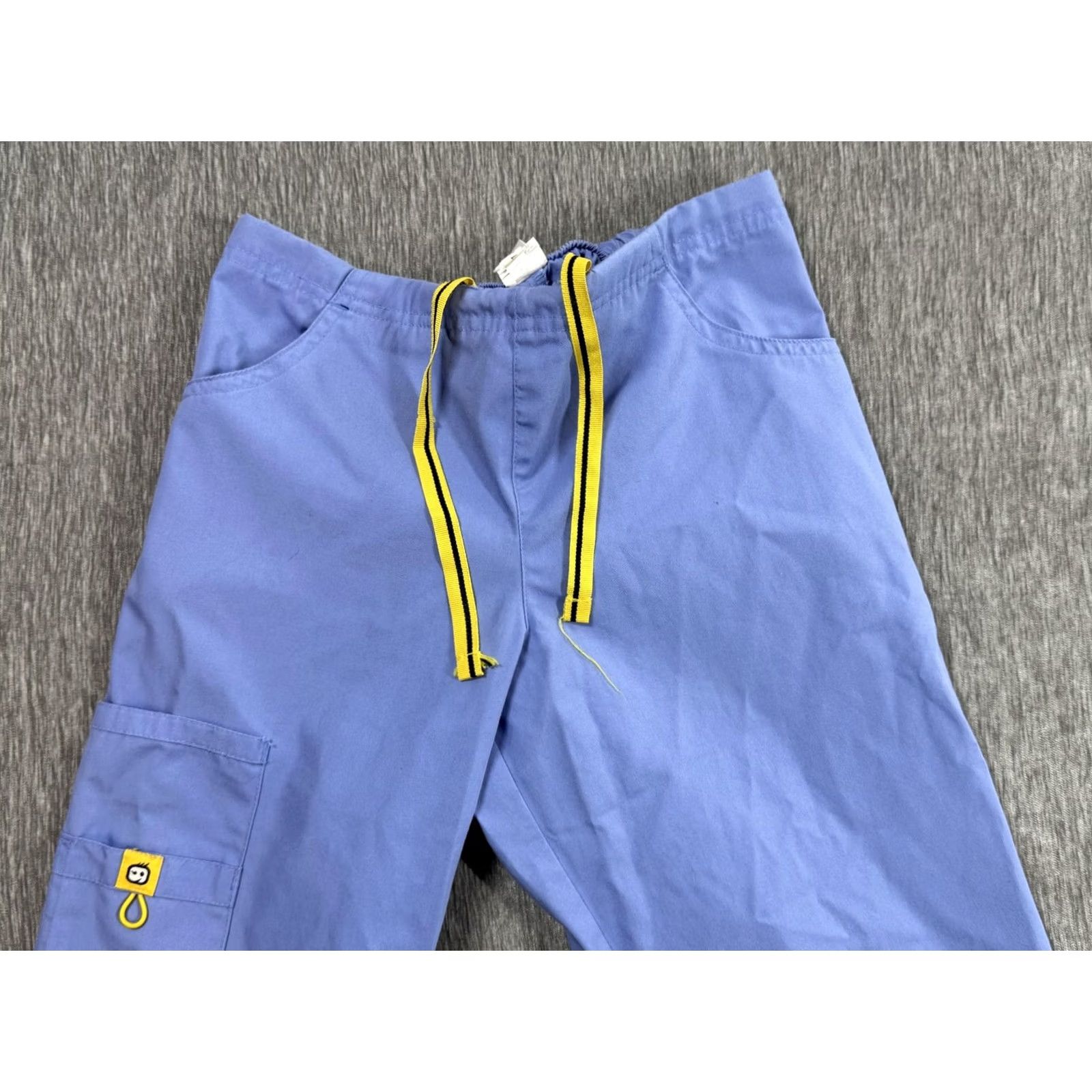 Vintage WonderWink Scrub Pants Womens XXS Blue Cargo Elastic Waist Drawstring Nurse Dr Size 24" / US 00 / IT 34 - 3 Thumbnail
