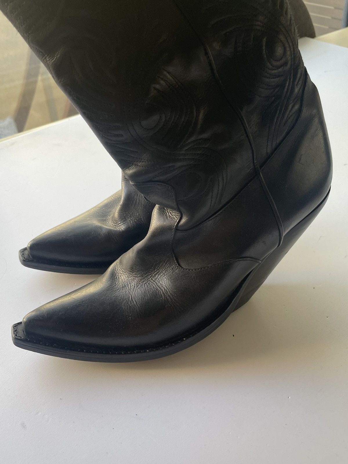 Vetements Vetements SS17 Slanted Heel Cowboy Knee High Santiag Boots Size US 8 / IT 38 - 5 Thumbnail