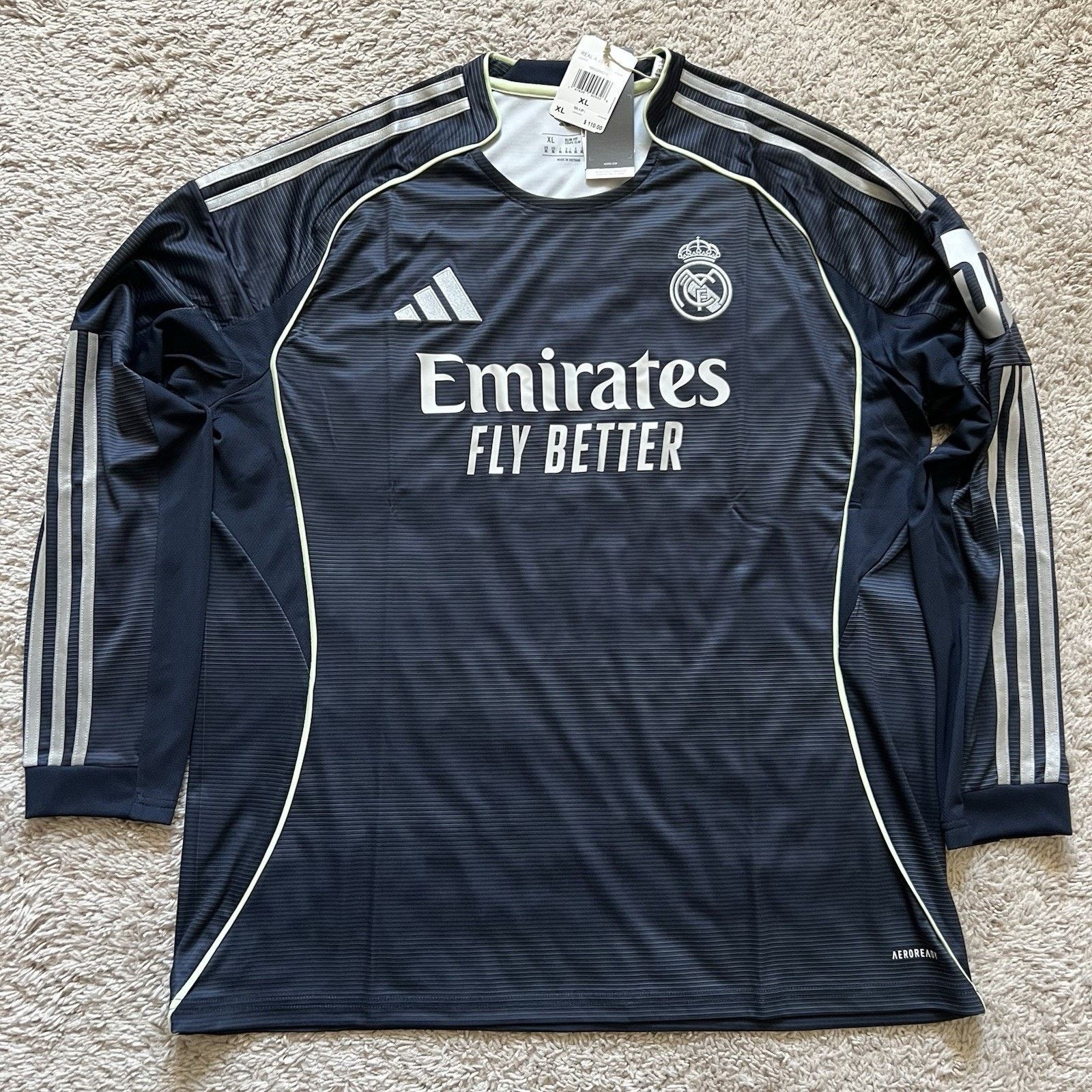 Adidas Adidas Real Madrid 2025/26 Jersey XL Long Sleeve SlimFit NWT Size US XL / EU 56 / 4 - 7 Thumbnail