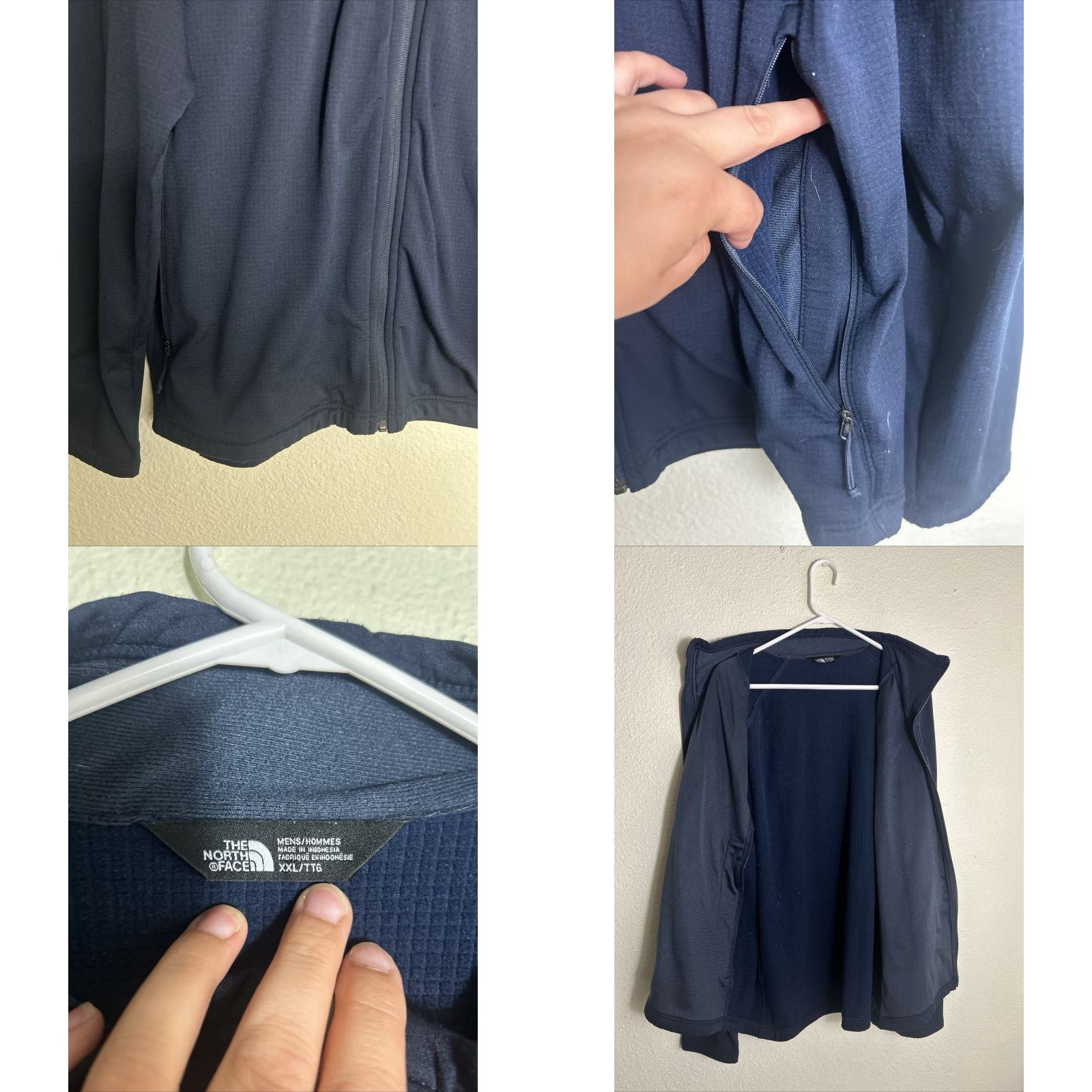 The North Face The North Face Jacket Slim Stretch Full Zip Fleece Men 2XL Navy Logo Size US XXL / EU 58 / 5 - 8 Thumbnail