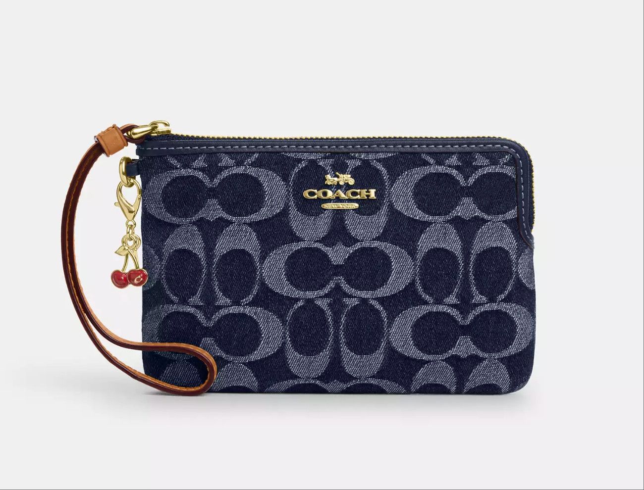 Coach Corner Zip Wristlet In Signature Denim CZ452 Size ONE SIZE - 9 Thumbnail