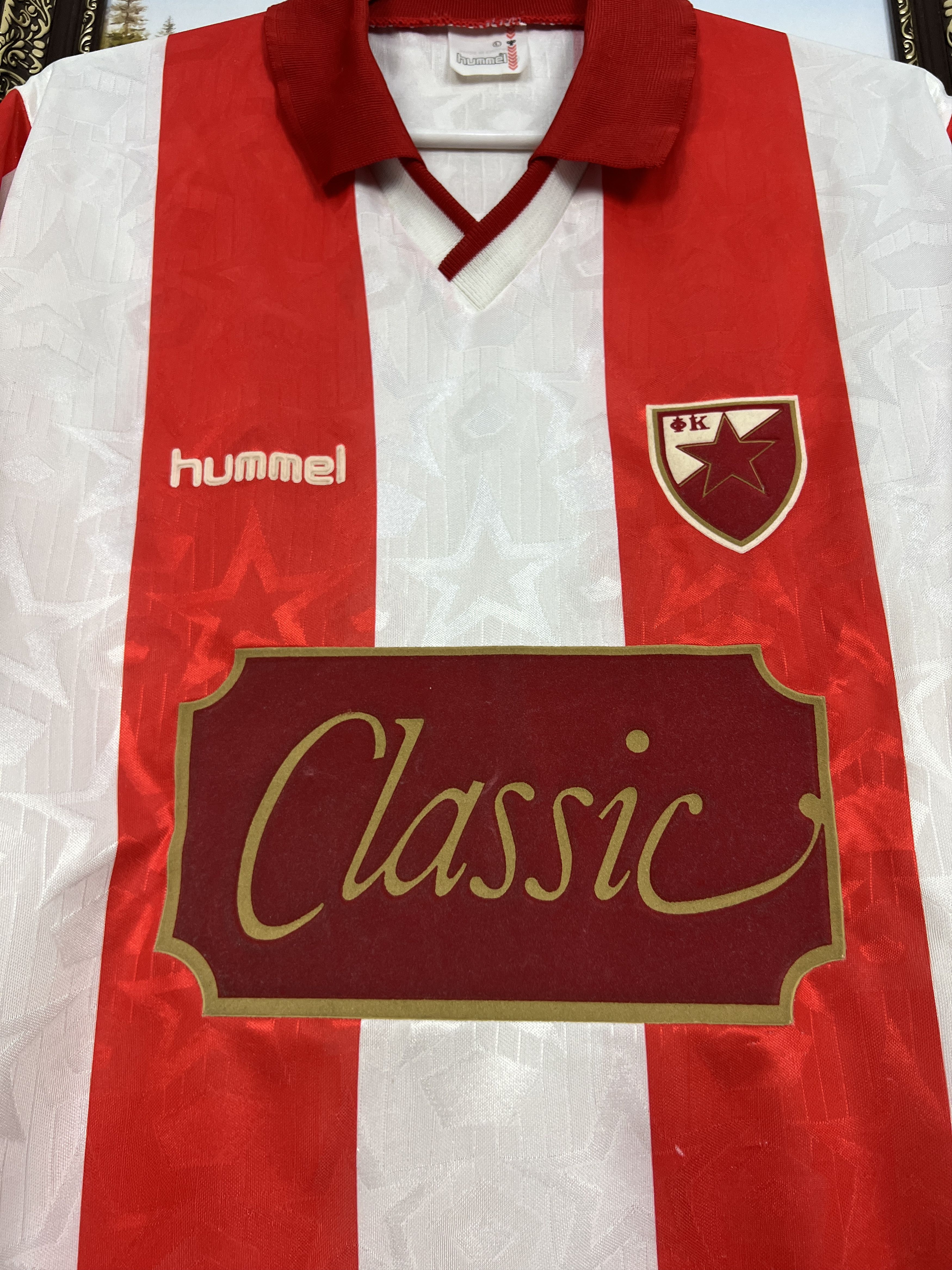 Hummel Red Star Belgrade 1992 Home Football Shirt Crvena Zvezda Size US L / EU 52-54 / 3 - 5 Thumbnail
