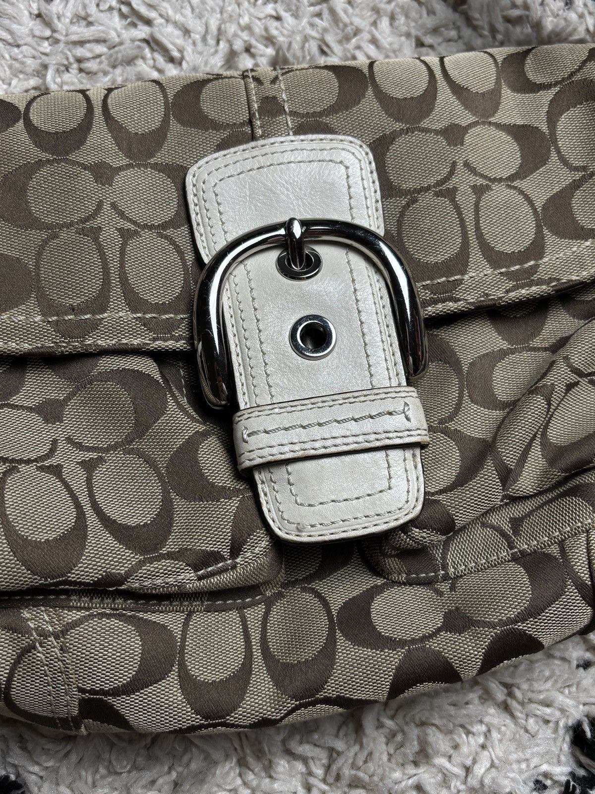Coach Coach Jacquard Leather Signature Soho Y2K Hand Bag Vintage Size ONE SIZE - 3 Thumbnail