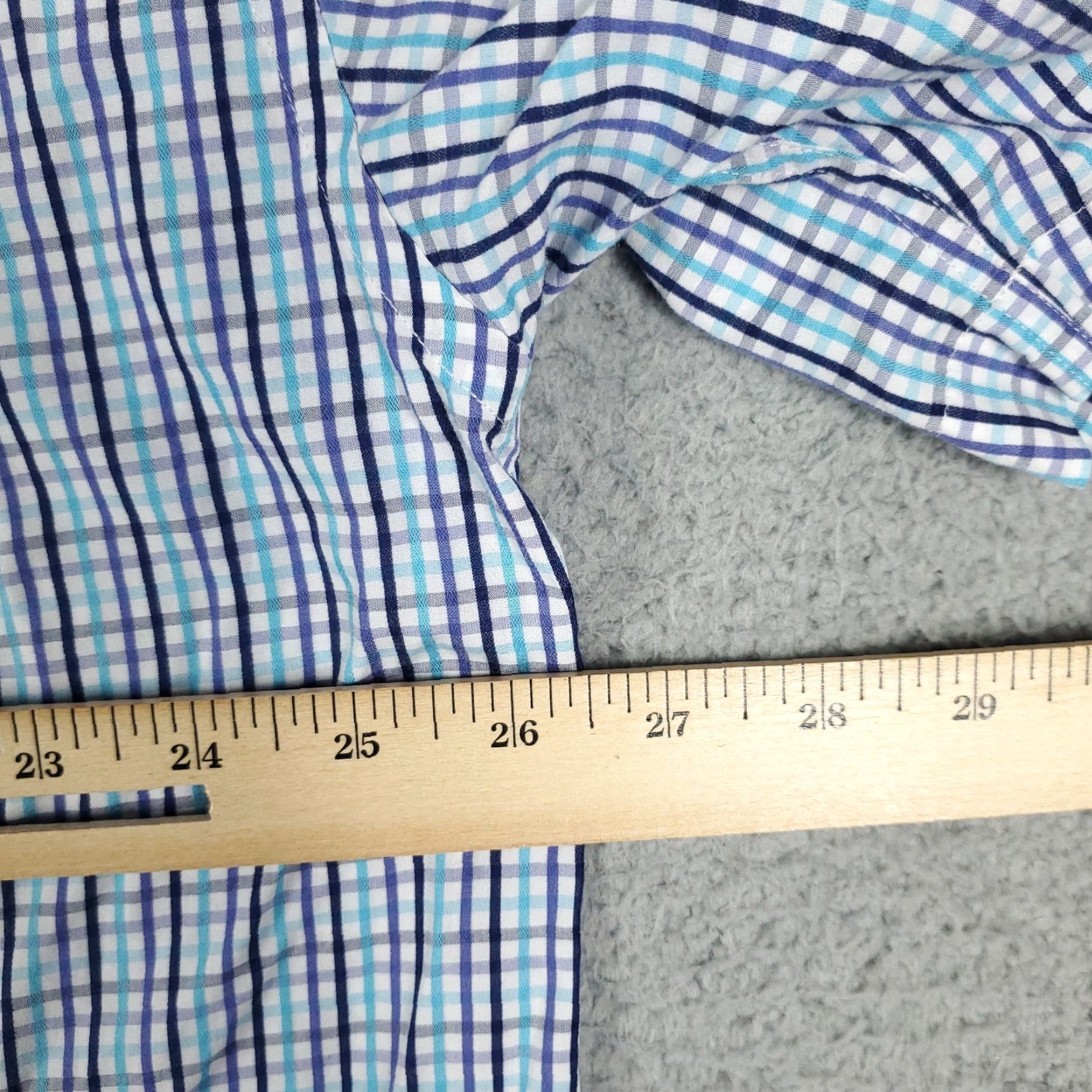 Cremieux VINTAGE Daniel Cremieux Blue Plaid Men's Short Sleeve Button-Up Shirt Adult XL Casual All Seasons Size US XL / EU 56 / 4 - 7 Thumbnail