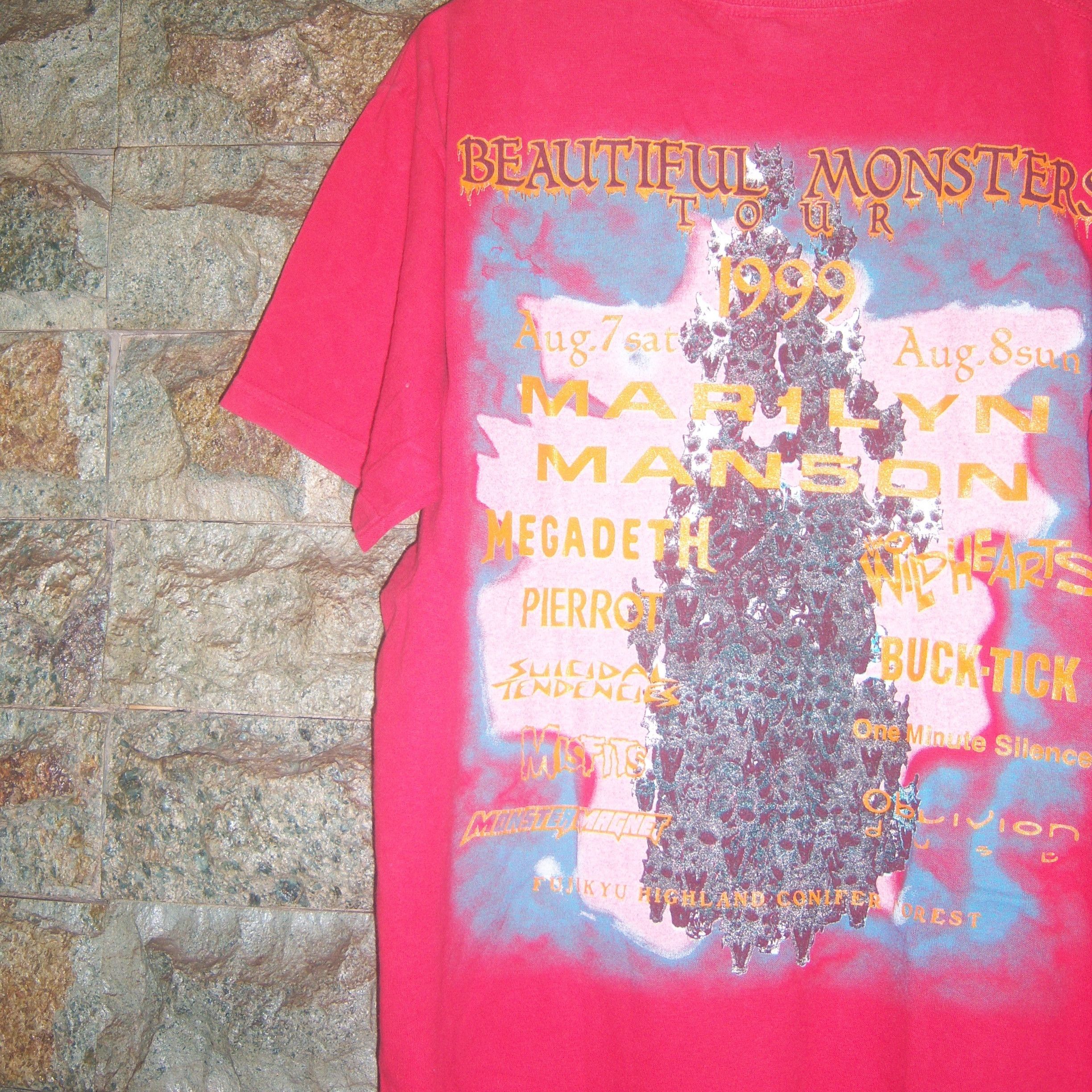 Band Tees × Vintage 1999 Beautiful Monster Marilyn Manson Megadeth Vintage Size US M / EU 48-50 / 2 - 9 Thumbnail