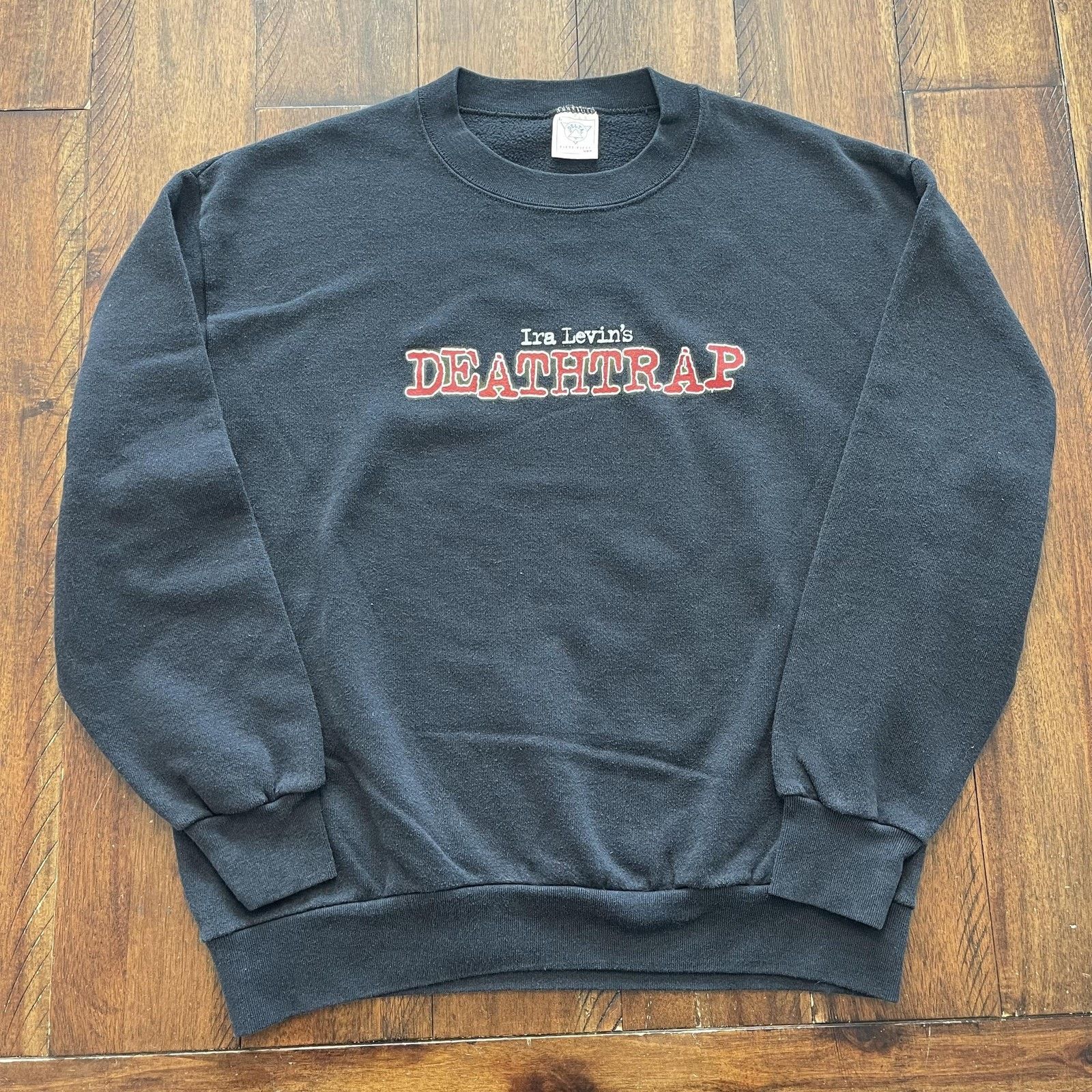 Delta Vtg Deathtrap Sweatshirt L Black Crewneck USA Ira Levin 90s Size US L / EU 52-54 / 3 - 3 Thumbnail