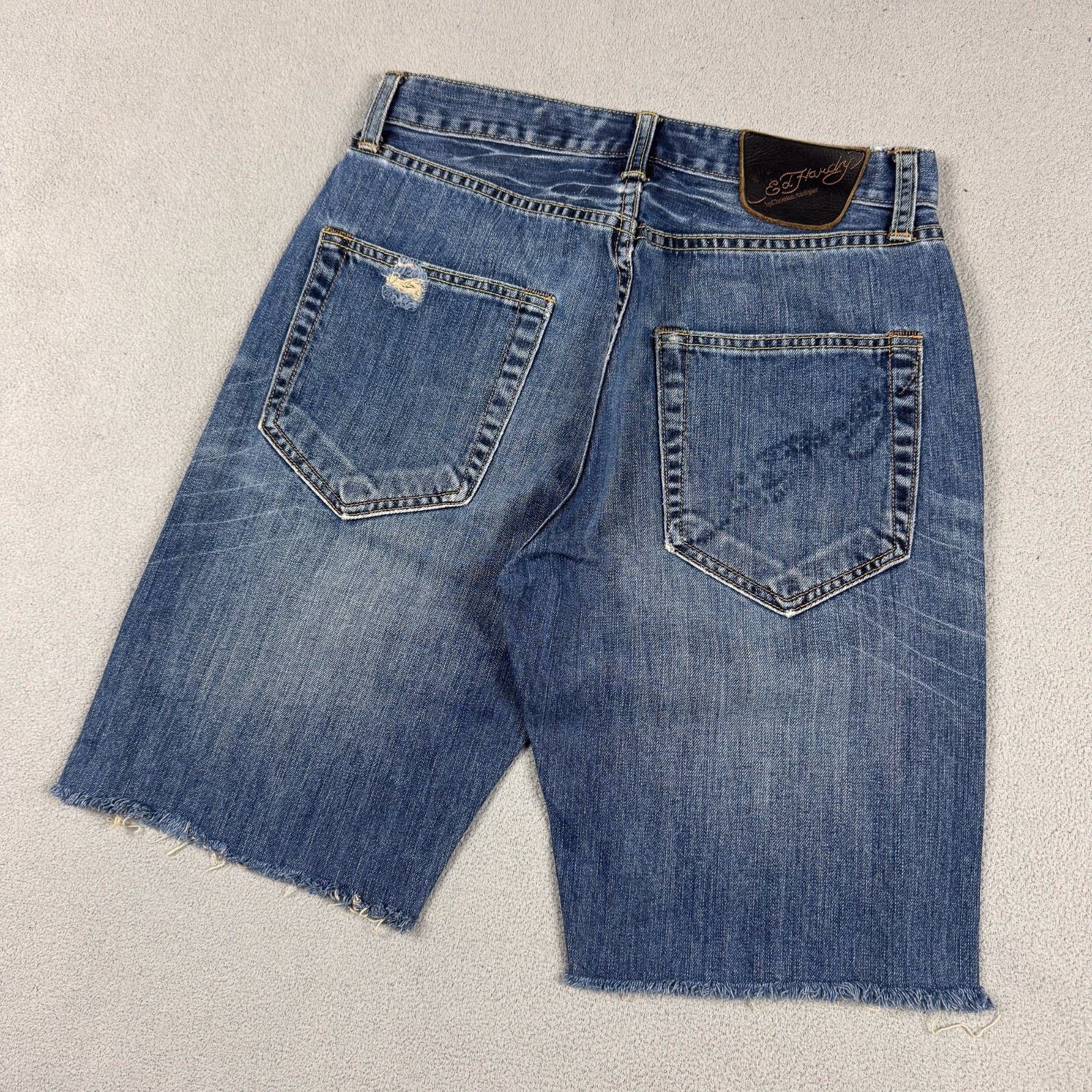 Ed Hardy Ed Hardy Vintage Denim Shorts 30 Blue Cut Off Raw Hem Y2K Size US 30 / EU 46 - 8 Thumbnail