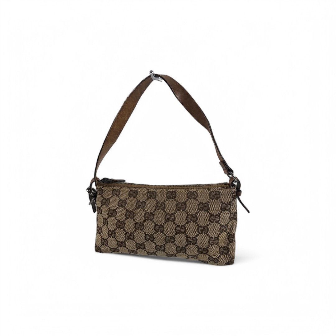 Gucci Gucci - Canvas Leather Brown Handbag GG Monogram Size ONE SIZE - 1 Thumbnail