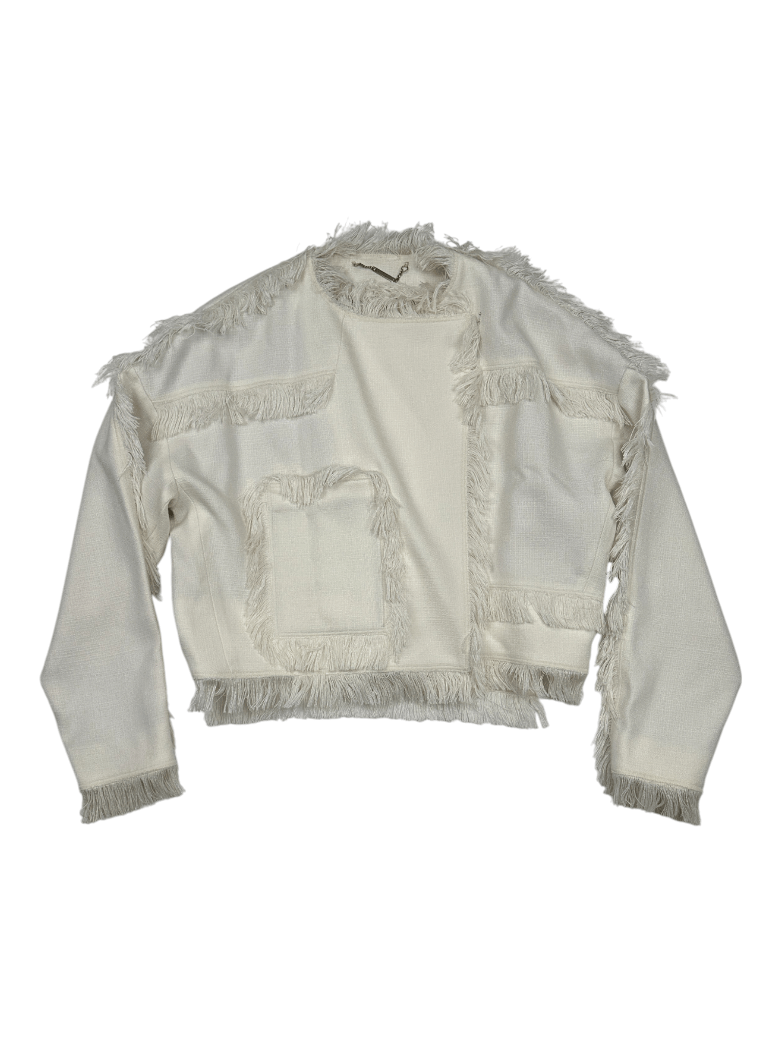 Chloe Chloe White Frayed Short Jacket Size XS / US 0-2 / IT 36-38 - 1 Thumbnail