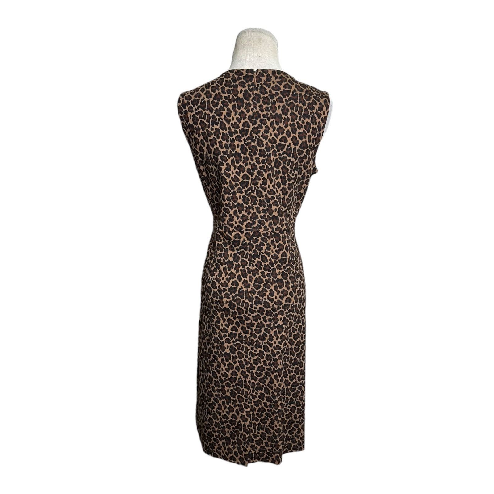 Lands' End Lands’ End brown animal print sleeveless sheath Dress size 8 Size M / US 6-8 / IT 42-44 - 3 Thumbnail