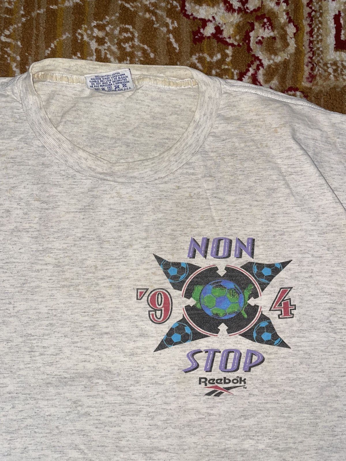 Reebok Vintage soccer Non stop 1994 Spell-out backhit Size US XL / EU 56 / 4 - 3 Thumbnail
