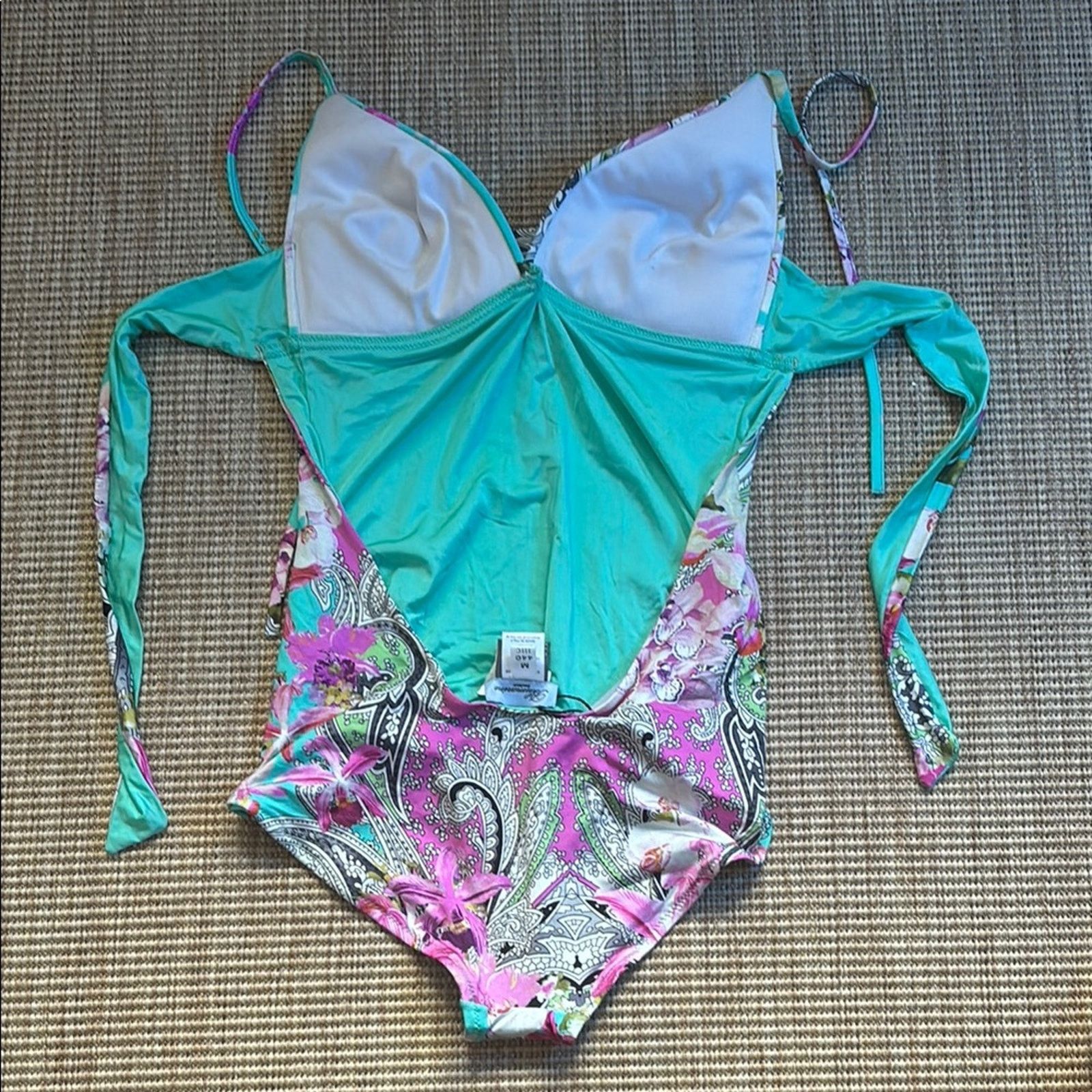 Blumarine NWT Blumarine Pink and Turquoise Floral Swimsuit Size M Size ONE SIZE - 3 Thumbnail