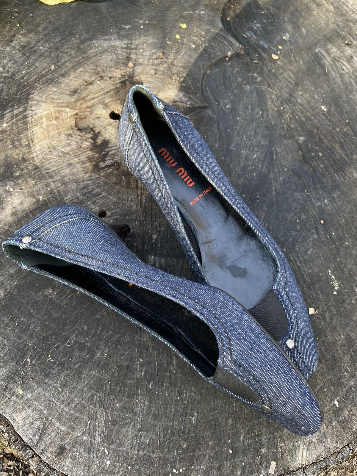 Miu Miu Vintage Miu Miu Denim Low Heel Shoe Size US 5 / IT 35 - 13 Thumbnail