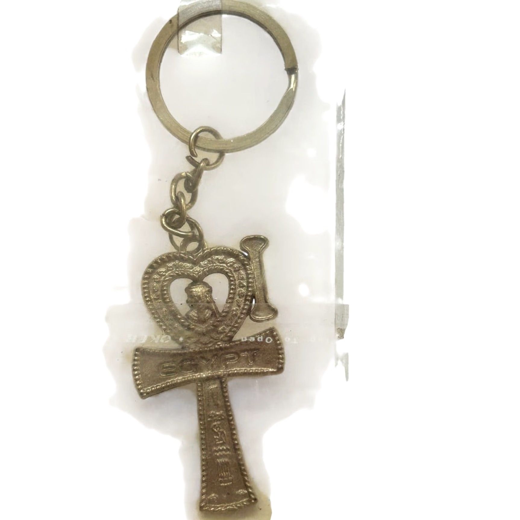 Vintage Souvenir I Love Egypt Key Ring Keychain Silvertone Red Women Size ONE SIZE - 3 Thumbnail