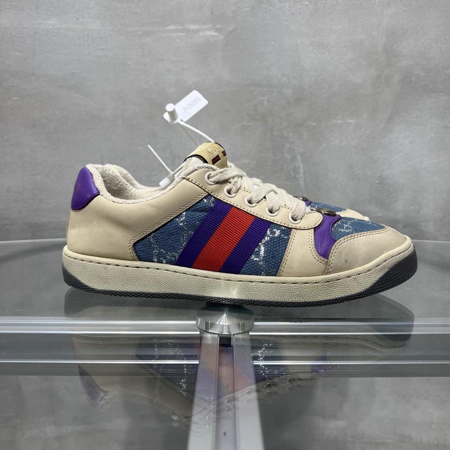 Gucci Gucci distressed sneaker purple 37 women's YH26093 Size US 6.5 / IT 36.5 - 4 Thumbnail