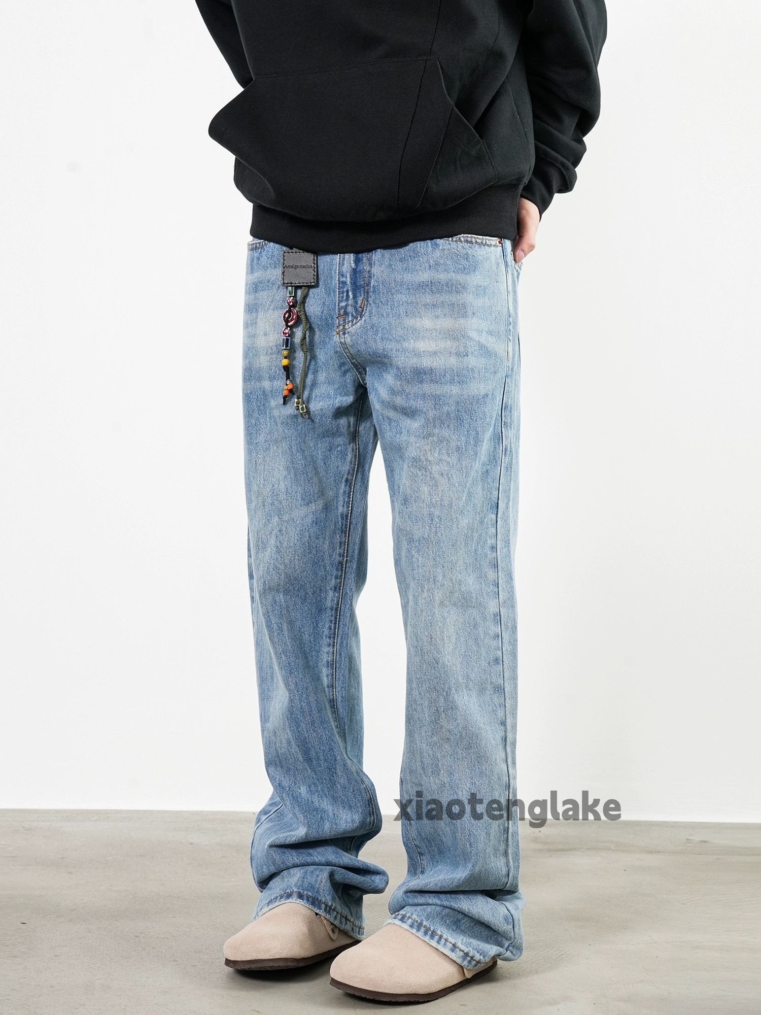Jean × Vintage washed faded cleanfit skate hiphop yuppie flared jeans Size US 34 / EU 50 - 2 Thumbnail