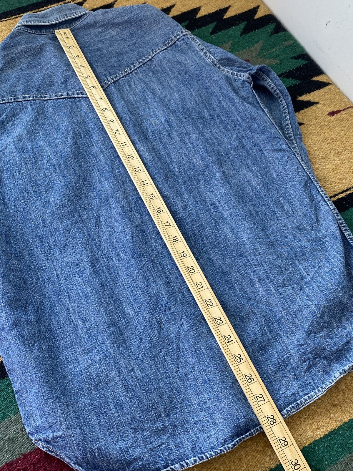 The Real McCoy's Joe McCoy Long Horn Chambray Denim Shirt Size US M / EU 48-50 / 2 - 5 Thumbnail