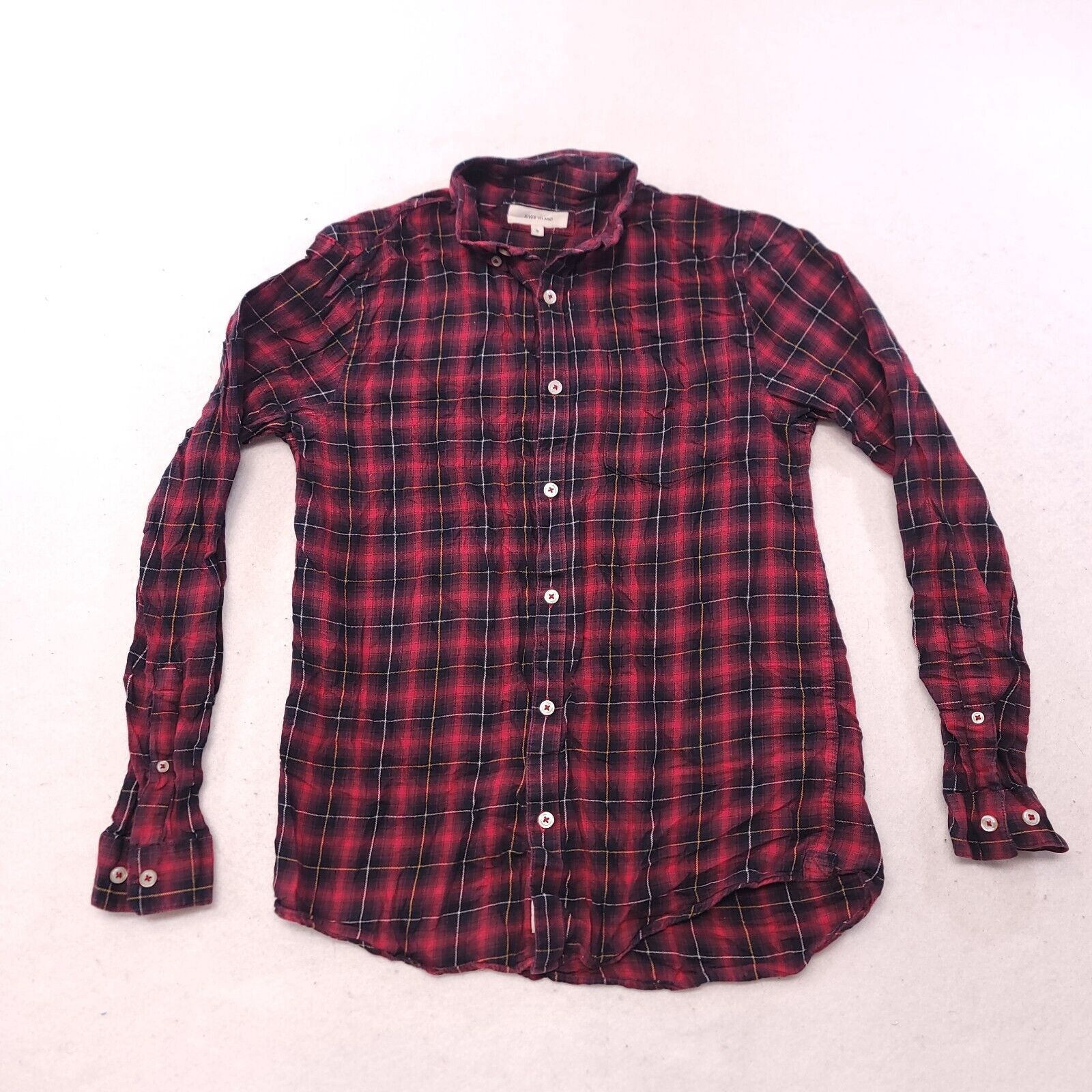 River Island River Island Tartan Flannel Shirt Mens Size Small Red Black Size US S / EU 44-46 / 1 - 2 Thumbnail