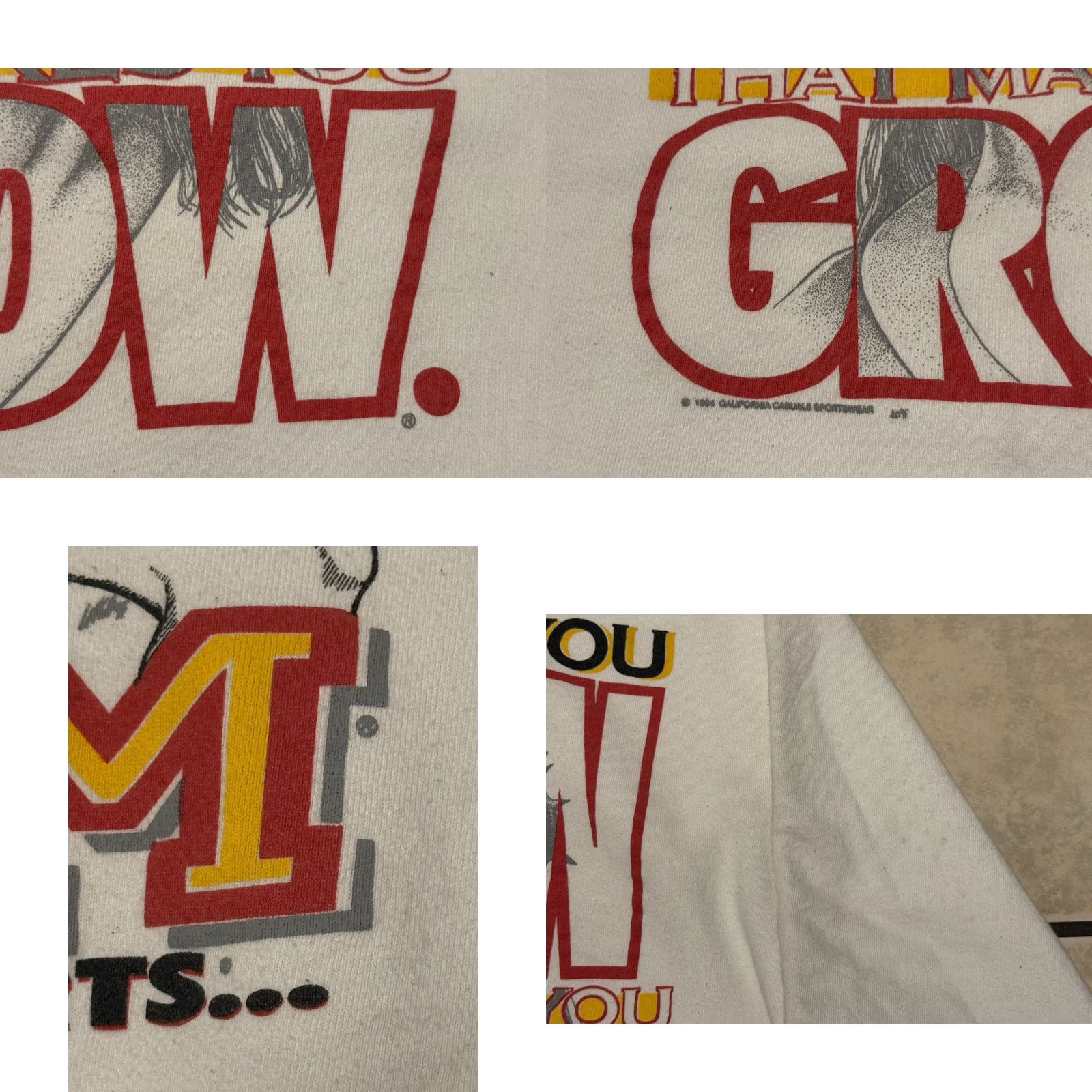 Fruit Of The Loom VINTAGE Fruit of the Loom Rock Solid Gym Jesus Crewneck Sweatshirt L White Cotton Fleece Logo Graphic Print Mens Size US L / EU 52-54 / 3 - 9 Thumbnail
