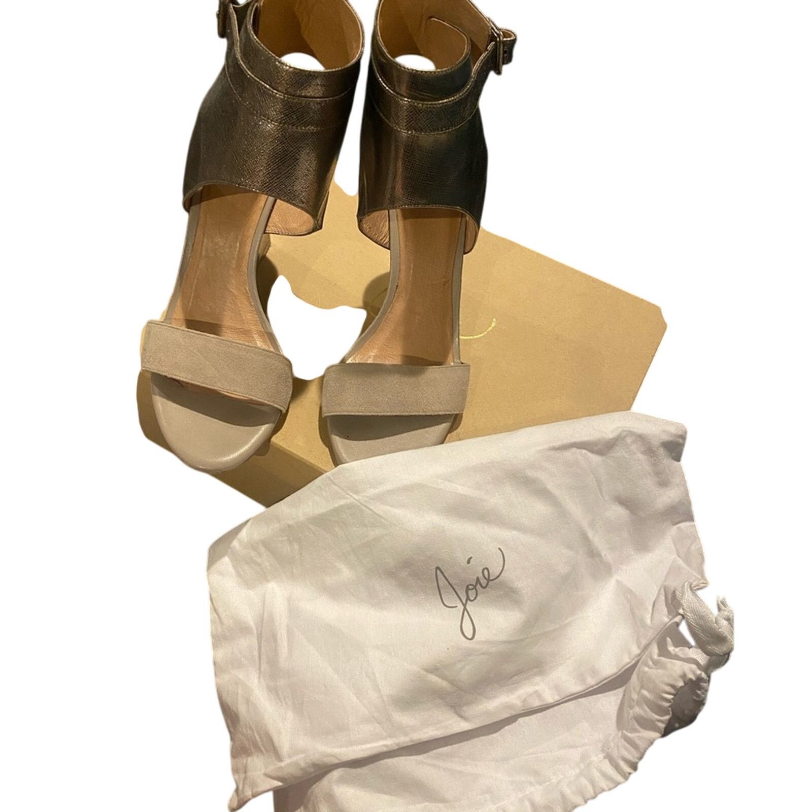 Joie Joie Waylen Ankle Leather Buckle Strap Wedge Metalic SZ.39 Size US 9 / IT 39 - 8 Thumbnail