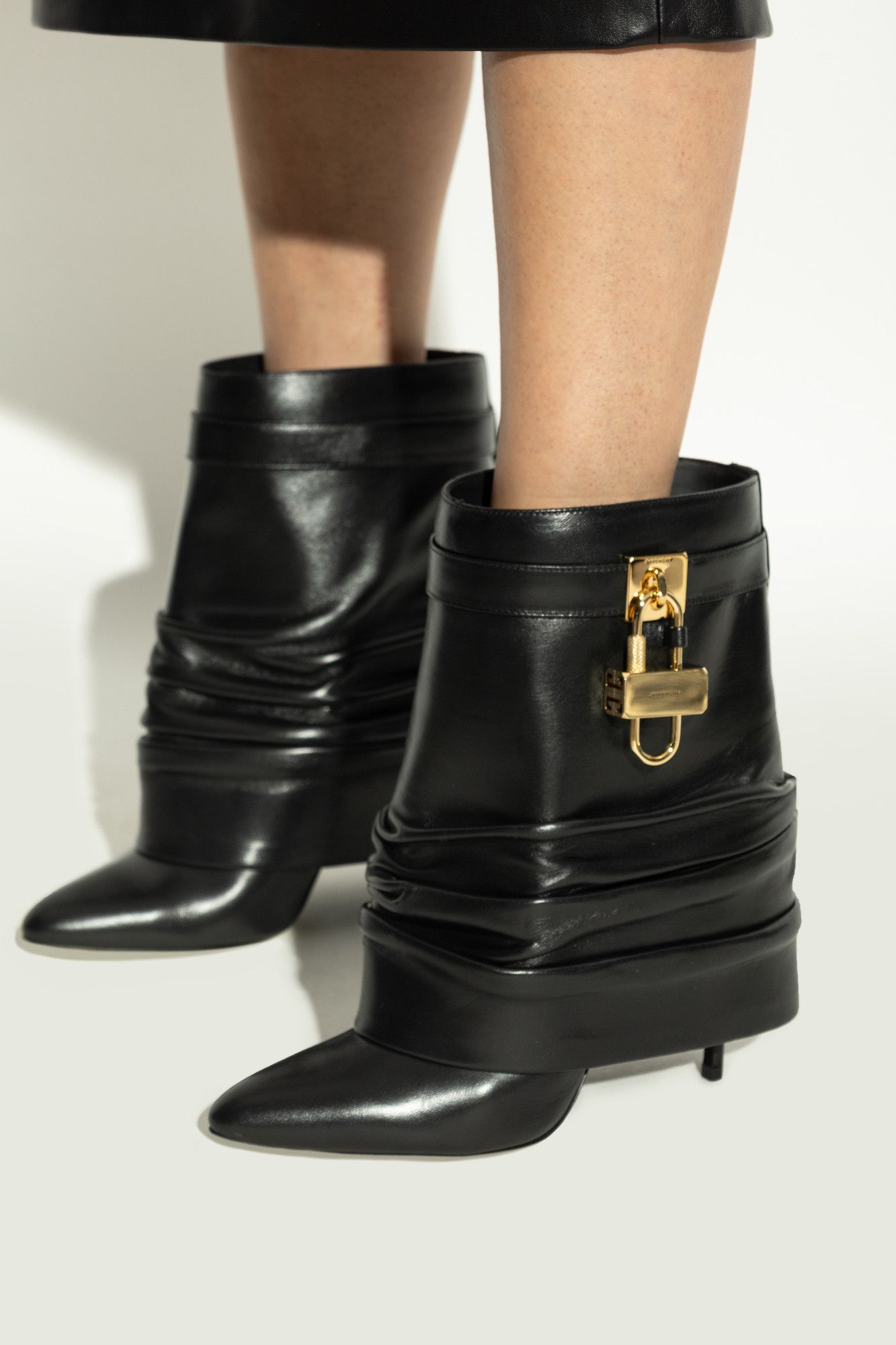 Givenchy os11x0126 Shark Lock Ankle Stiletto Boots in Black Size US 7.5 / IT 37.5 - 2 Thumbnail