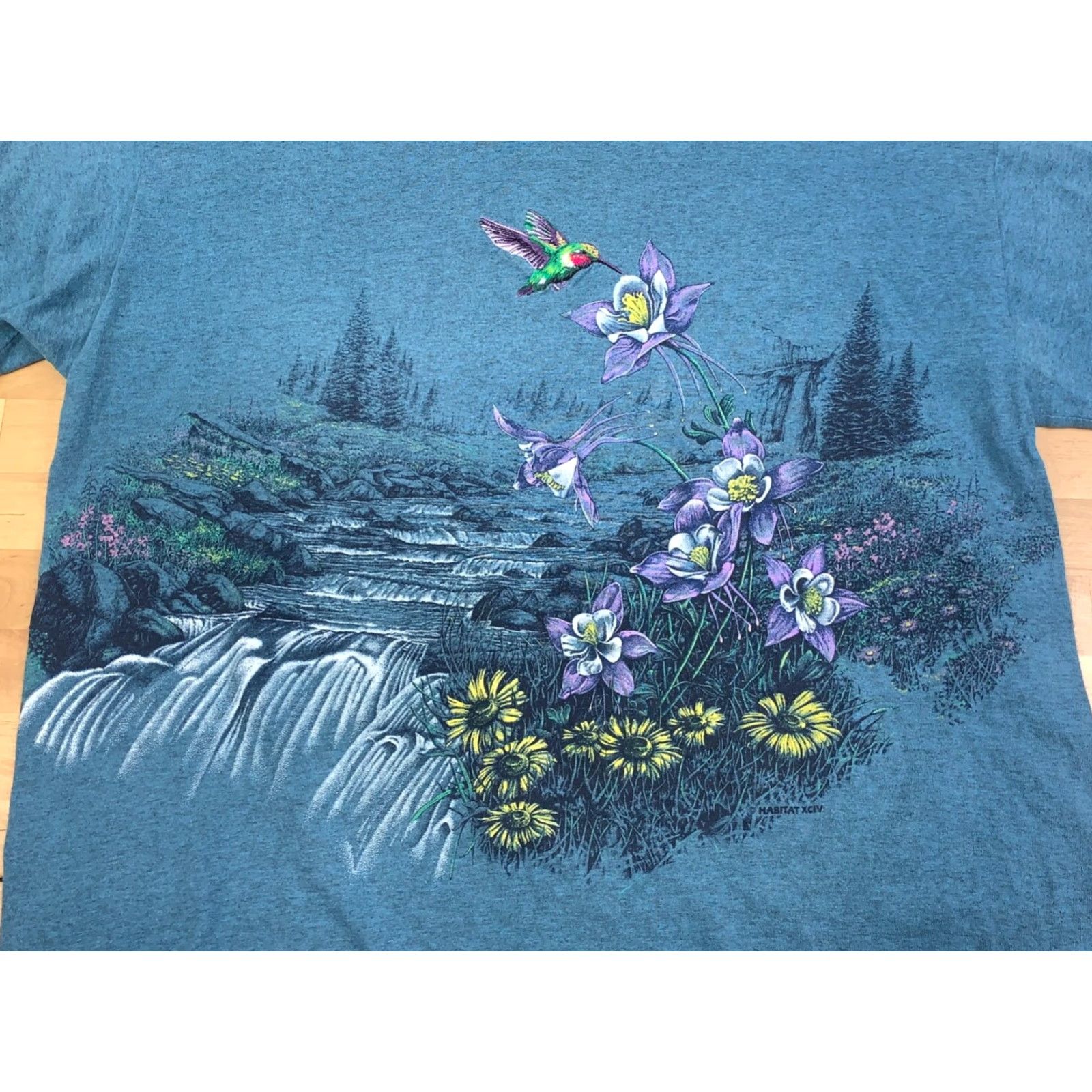Vintage VINTAGE Signal Sport T-Shirt Men M Green Nature Forest Hummingbird 11013 Size US M / EU 48-50 / 2 - 3 Thumbnail